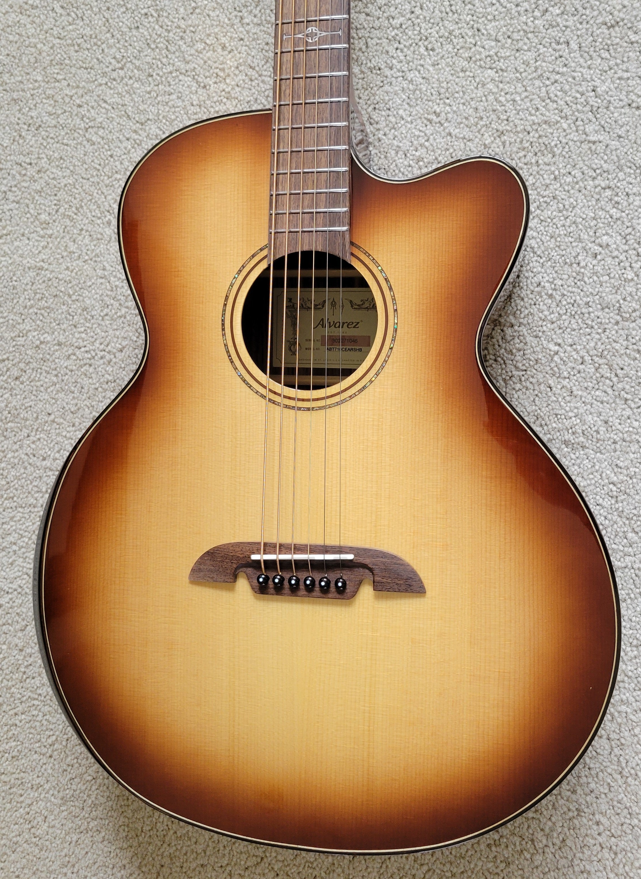 Alvarez ABT710CEARSHB Baritone Acoustic Electric Guitar, Shadow Burst, –  Bad Rabbit Guitars