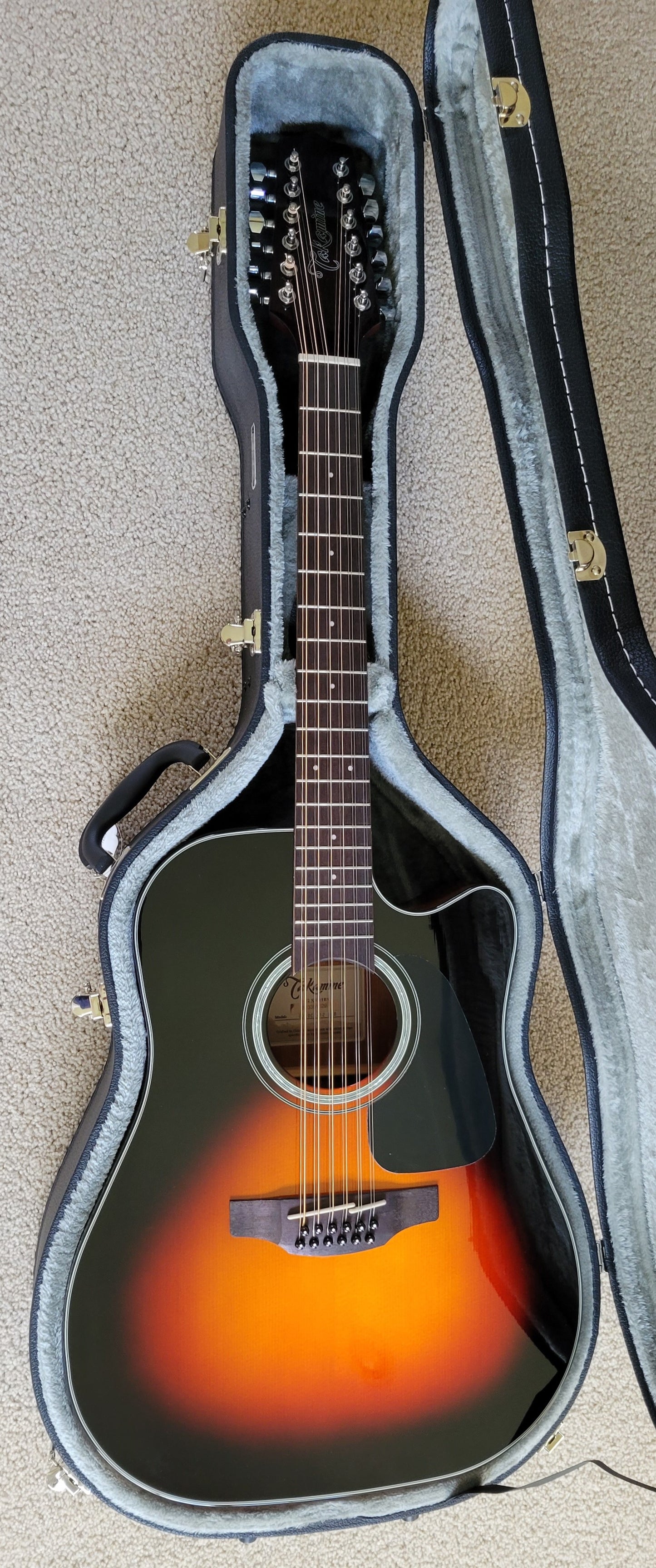 Takamine GD30CE-12 BSB 12 String Acoustic Electric Guitar, Gloss Brown Sunburst, Hard Shell Case