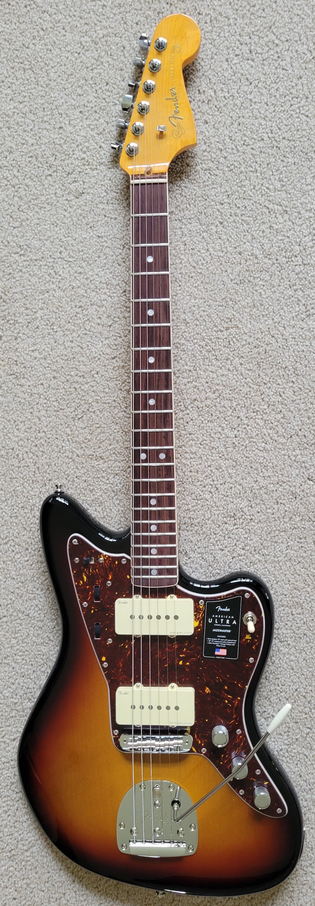 Fender American Ultra Jazzmaster Electric Guitar, Ultraburst, Premium Molded Hardshell Case