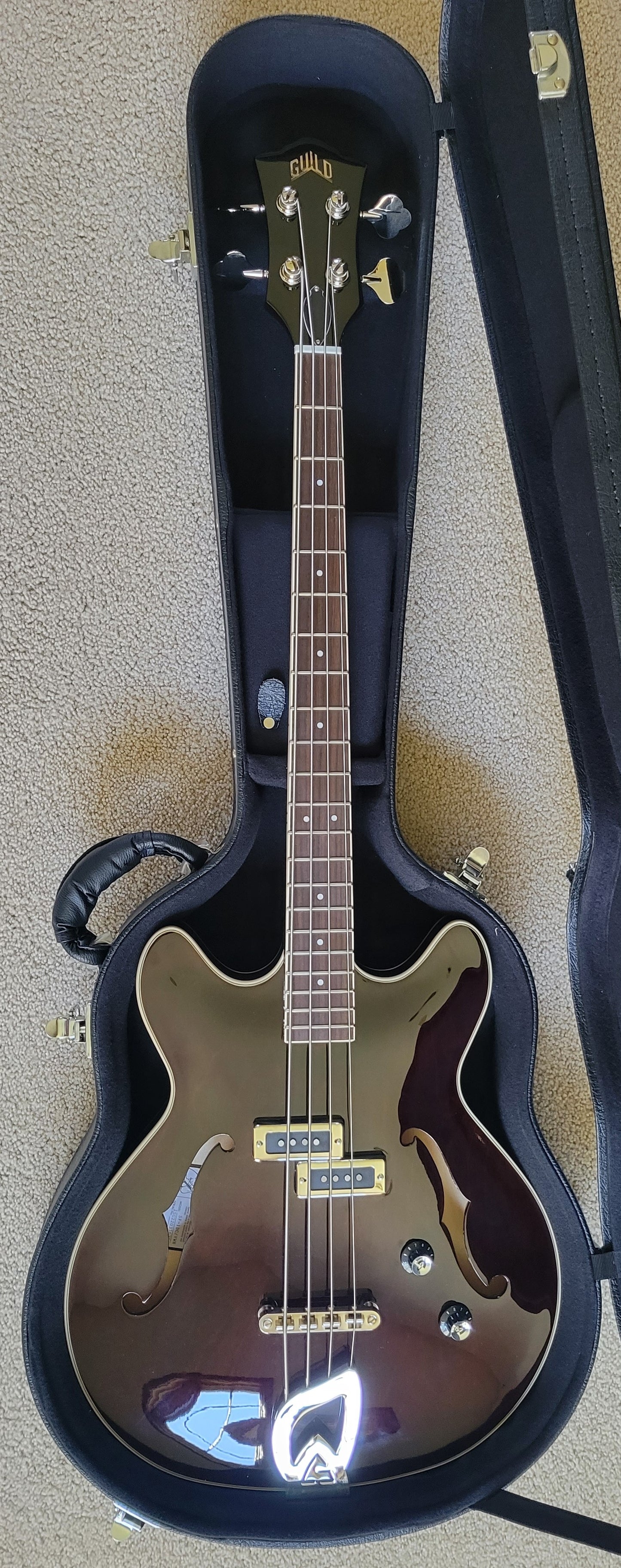 Guild Starfire I Semi-Hollow Bass Guitar, Vintage Walnut, New Hard Shell Case