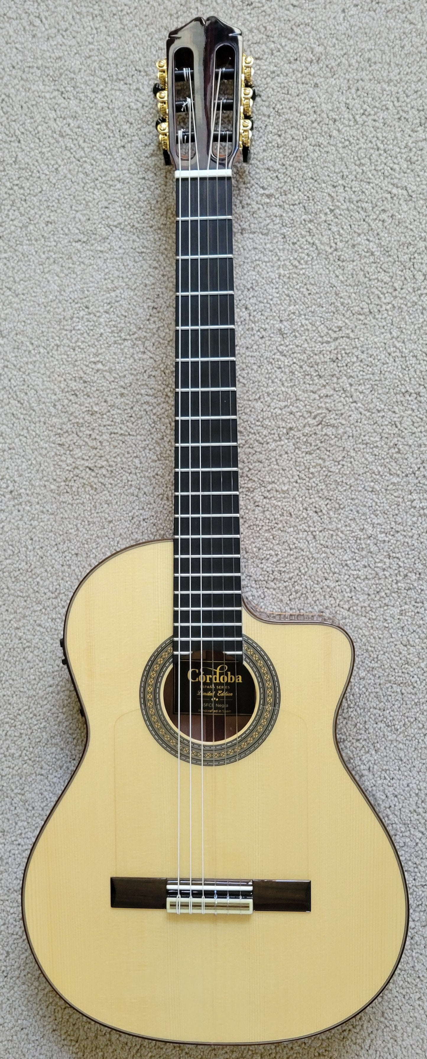 Cordoba 55FCE Negra Ziricote Spanish Classical Acoustic Electric Guitar, New HumiCase