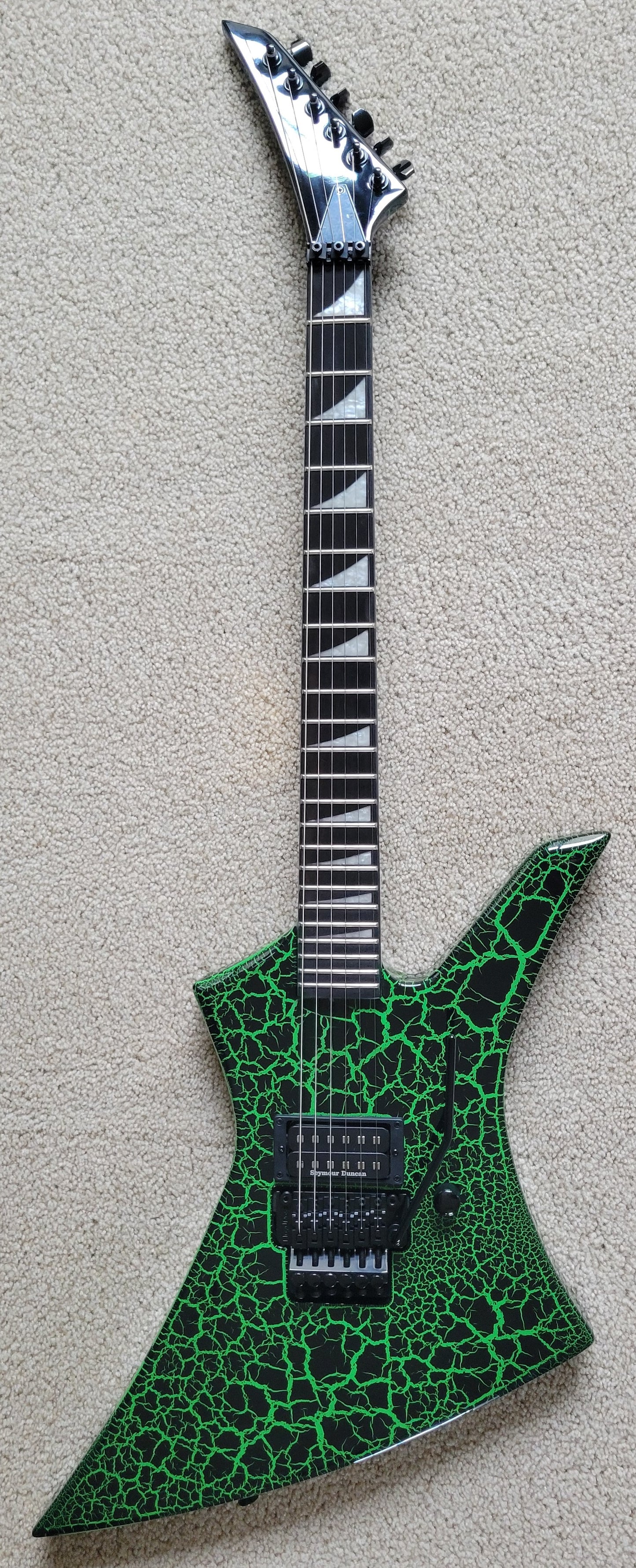 Jackson Pro Series Signature Brandon Ellis Kelly Electric Guitar, Green Crackle, Jackson Gig Bag