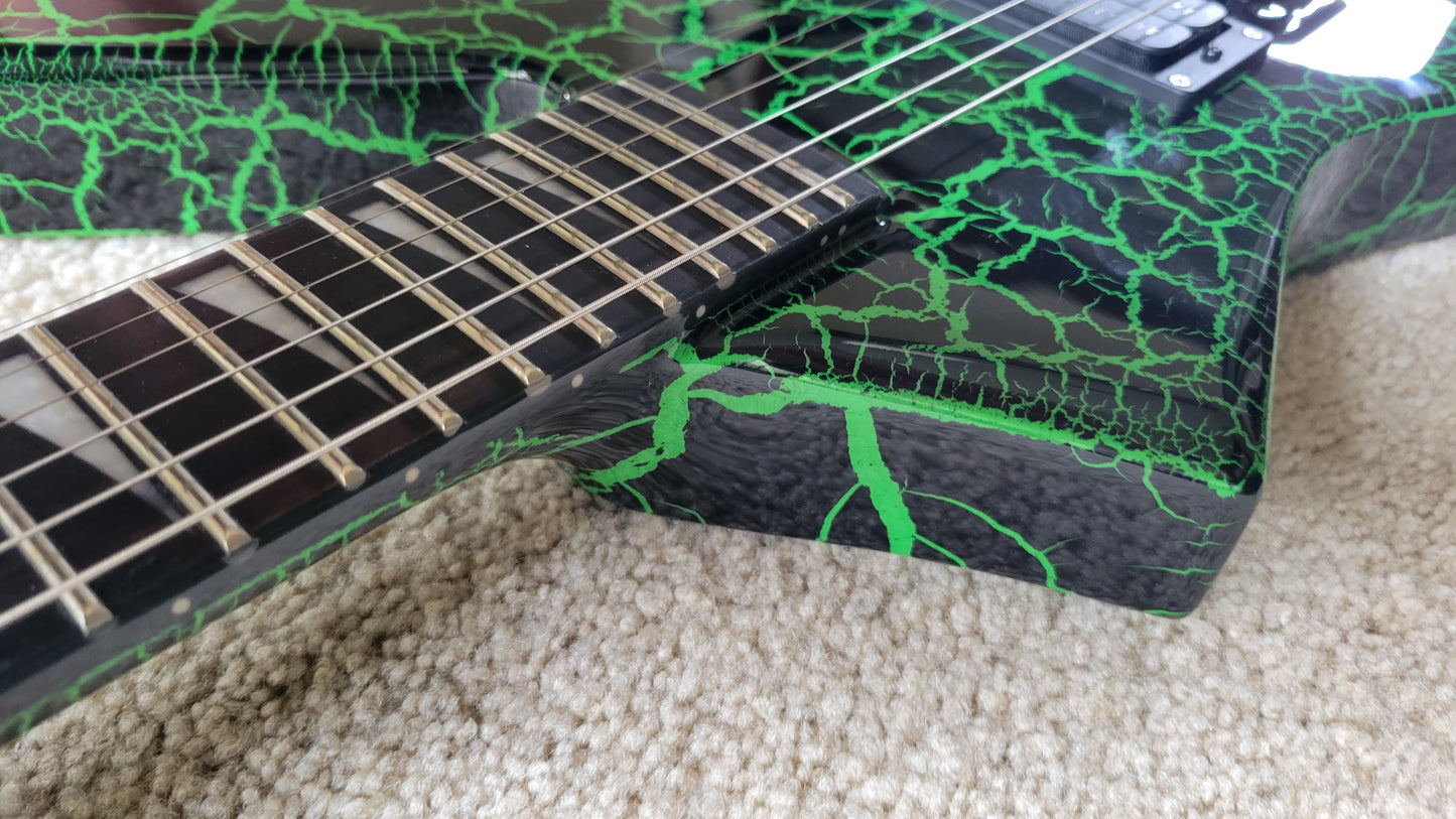 Jackson Pro Series Signature Brandon Ellis Kelly Electric Guitar, Green Crackle, Jackson Gig Bag