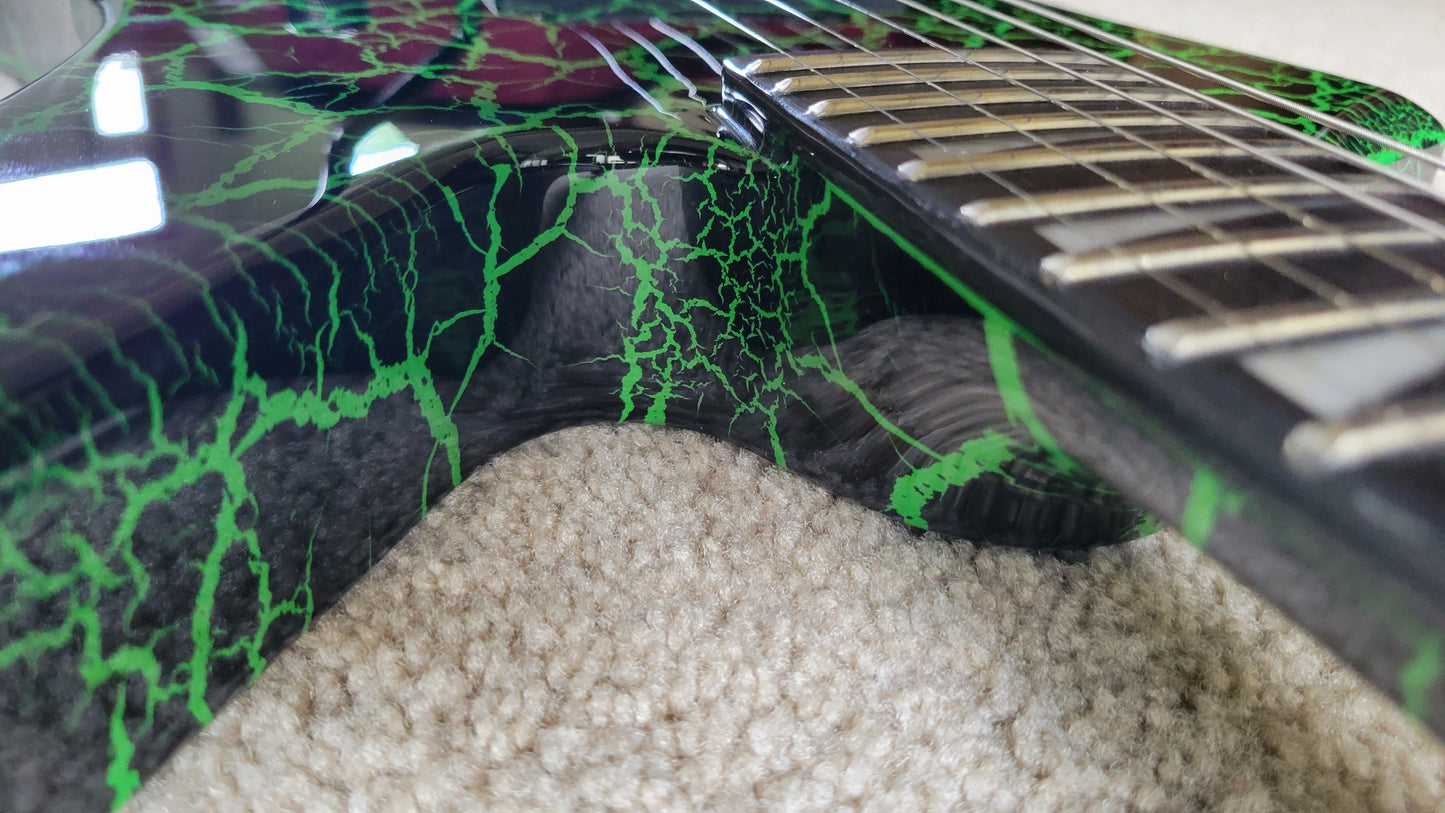 Jackson Pro Series Signature Brandon Ellis Kelly Electric Guitar, Green Crackle, Jackson Gig Bag