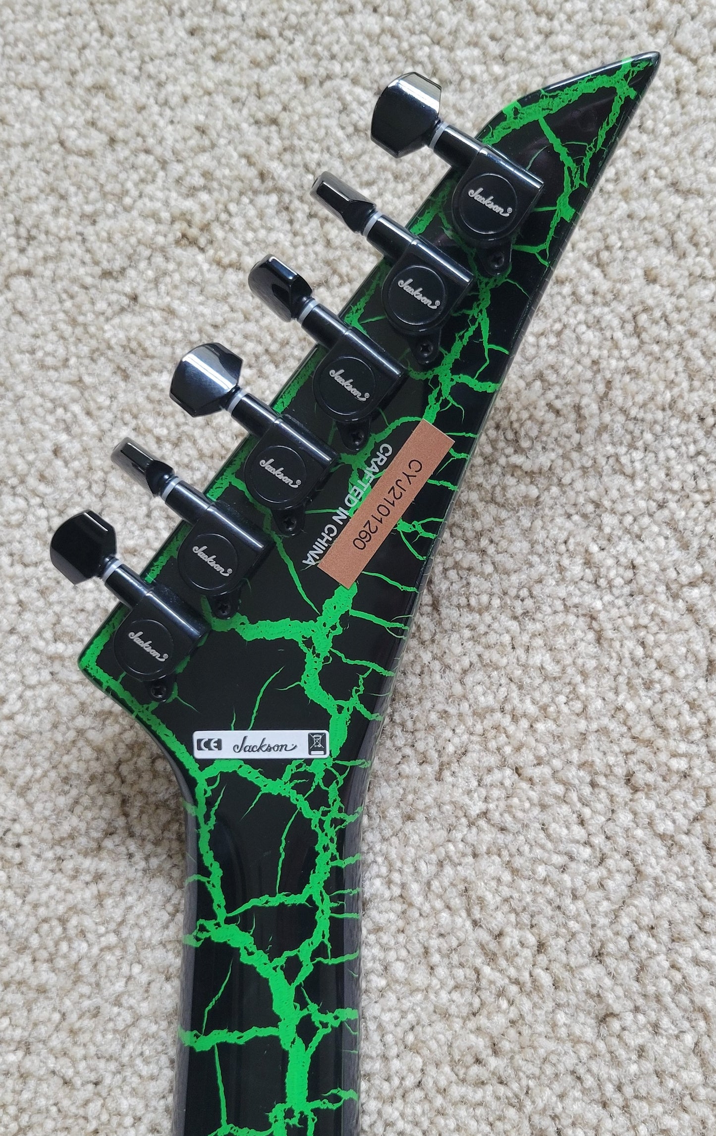 Jackson Pro Series Signature Brandon Ellis Kelly Electric Guitar, Green Crackle, Jackson Gig Bag