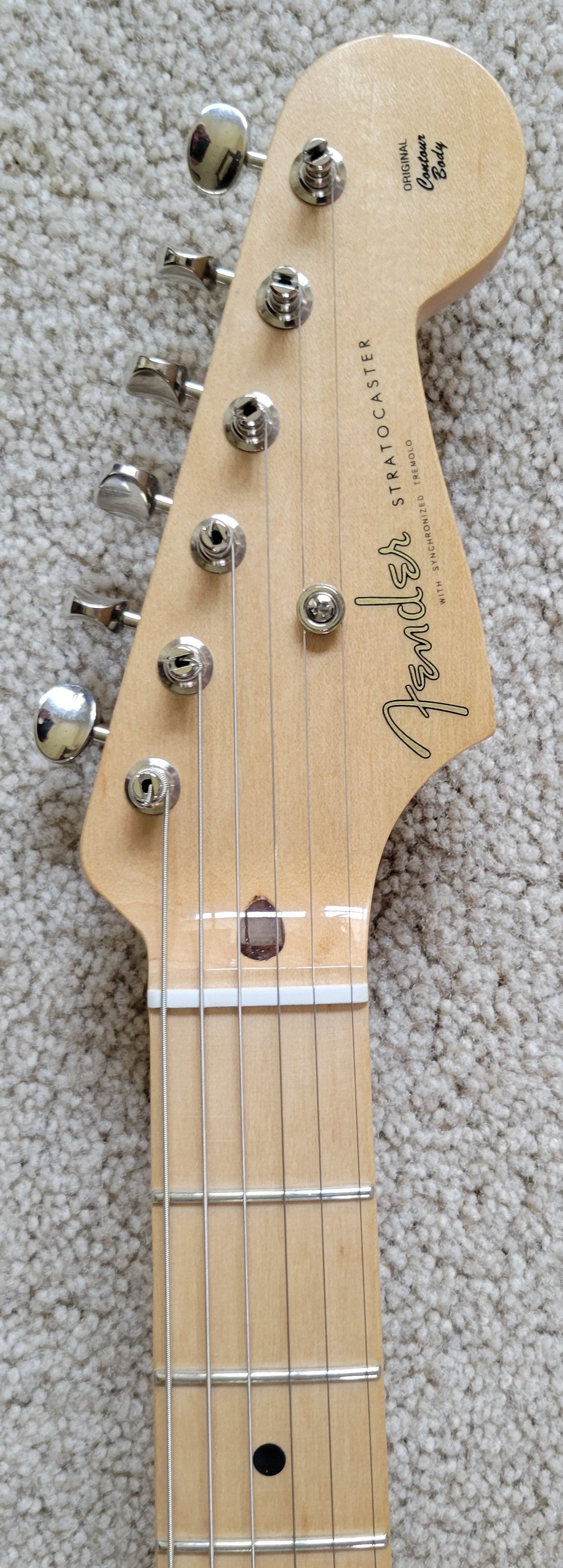 Fender EOB Sustainer Stratocaster Electric Guitar, Olympic White, New Gig Bag
