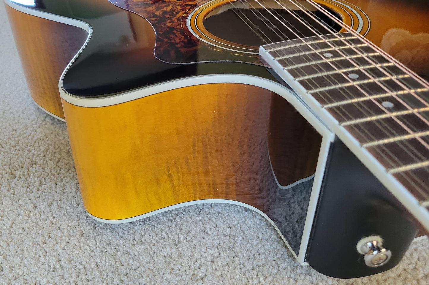 Guild F-2512CE Deluxe 12 String Acoustic Electric Guitar, Antique Burst Finish