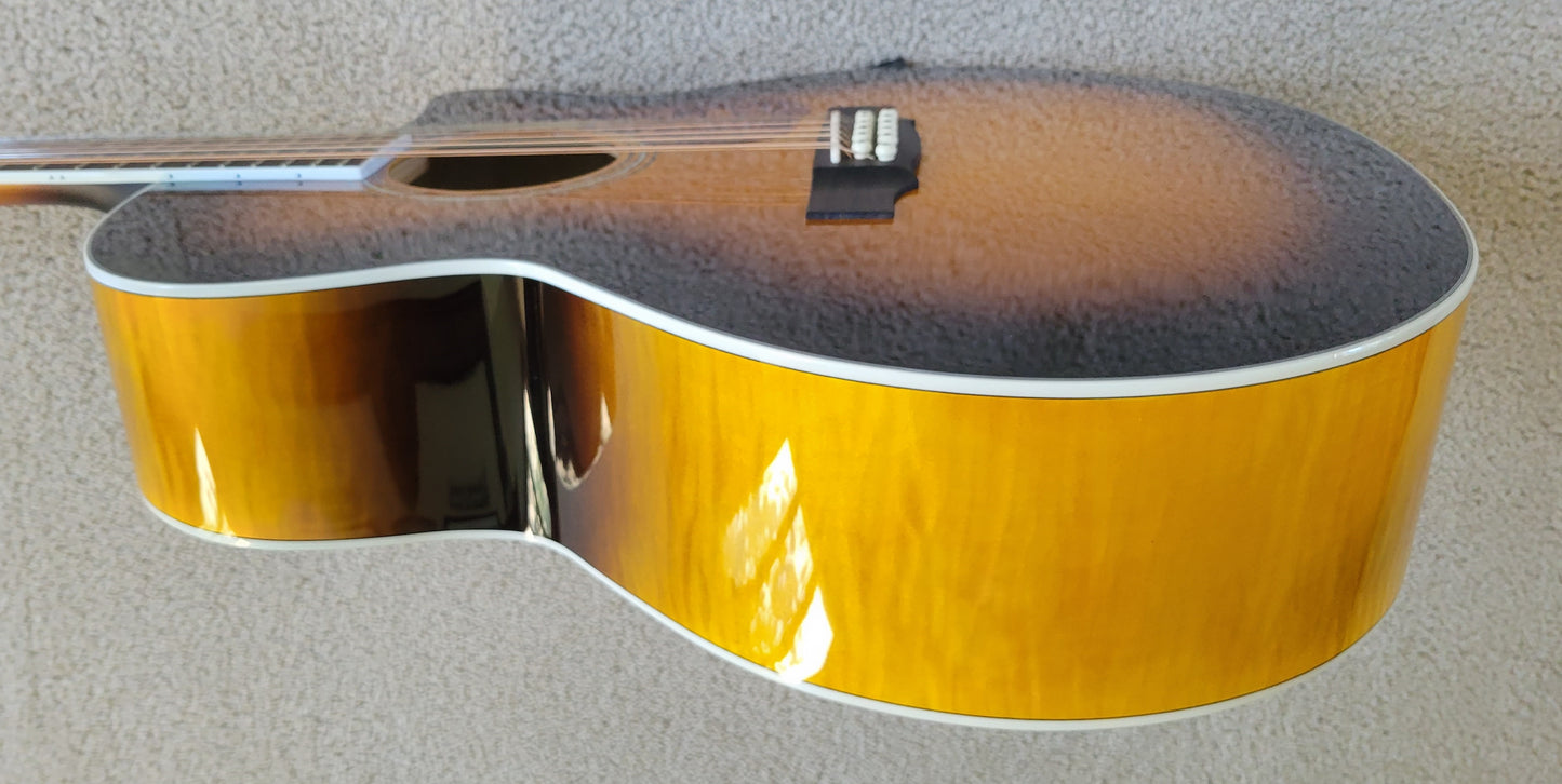 Guild F-2512CE Deluxe 12 String Acoustic Electric Guitar, Antique Burst Finish
