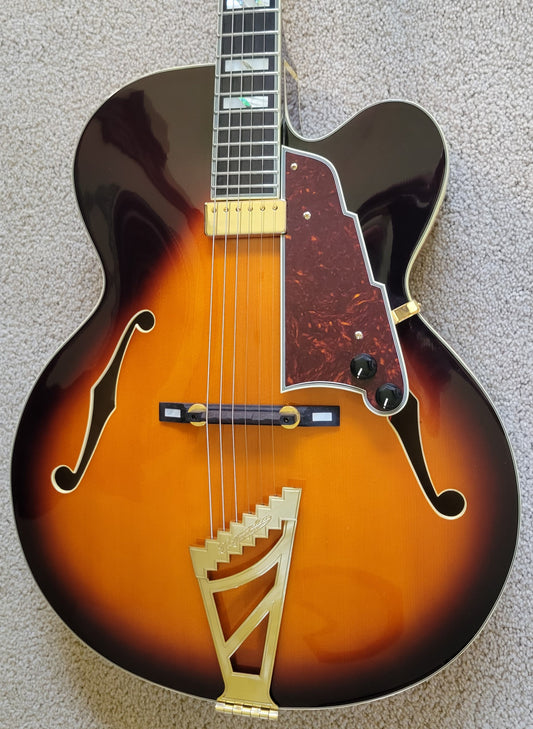D'Angelico Excel EXL-1 Single Cutaway Hollowbody Electric Guitar, Vintage Sunburst