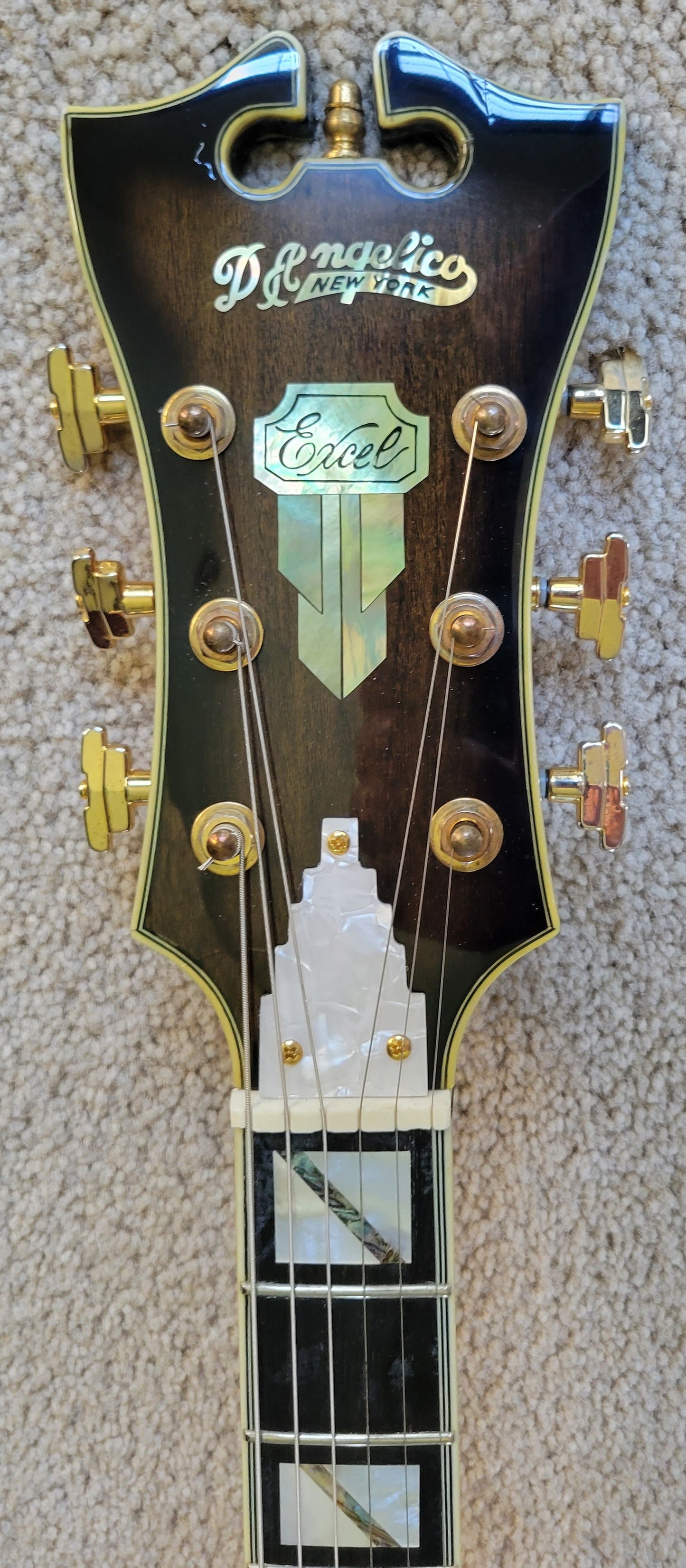 D'Angelico Excel EXL-1 Single Cutaway Hollowbody Electric Guitar, Vintage Sunburst