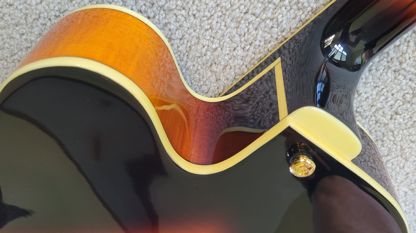 D'Angelico Excel EXL-1 Single Cutaway Hollowbody Electric Guitar, Vintage Sunburst