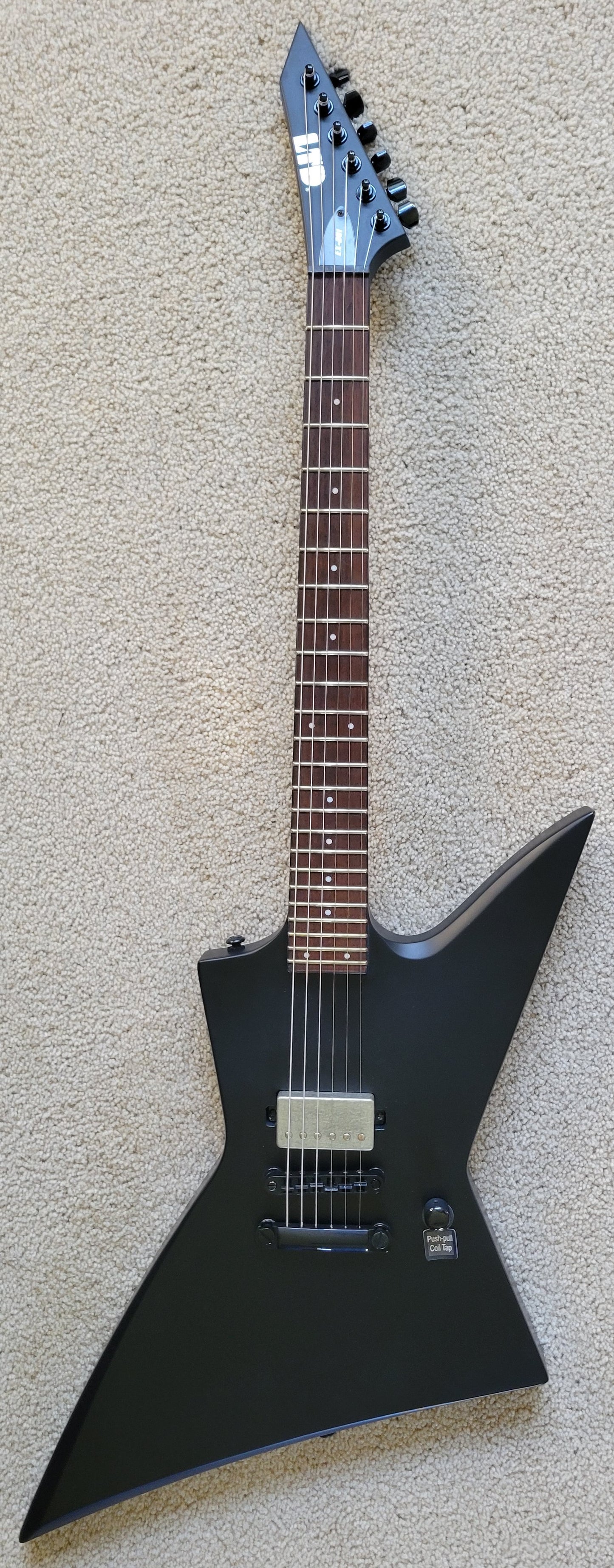 ESP LTD EX-201 Electric Guitar, Black Satin, New Jackson Gig Bag