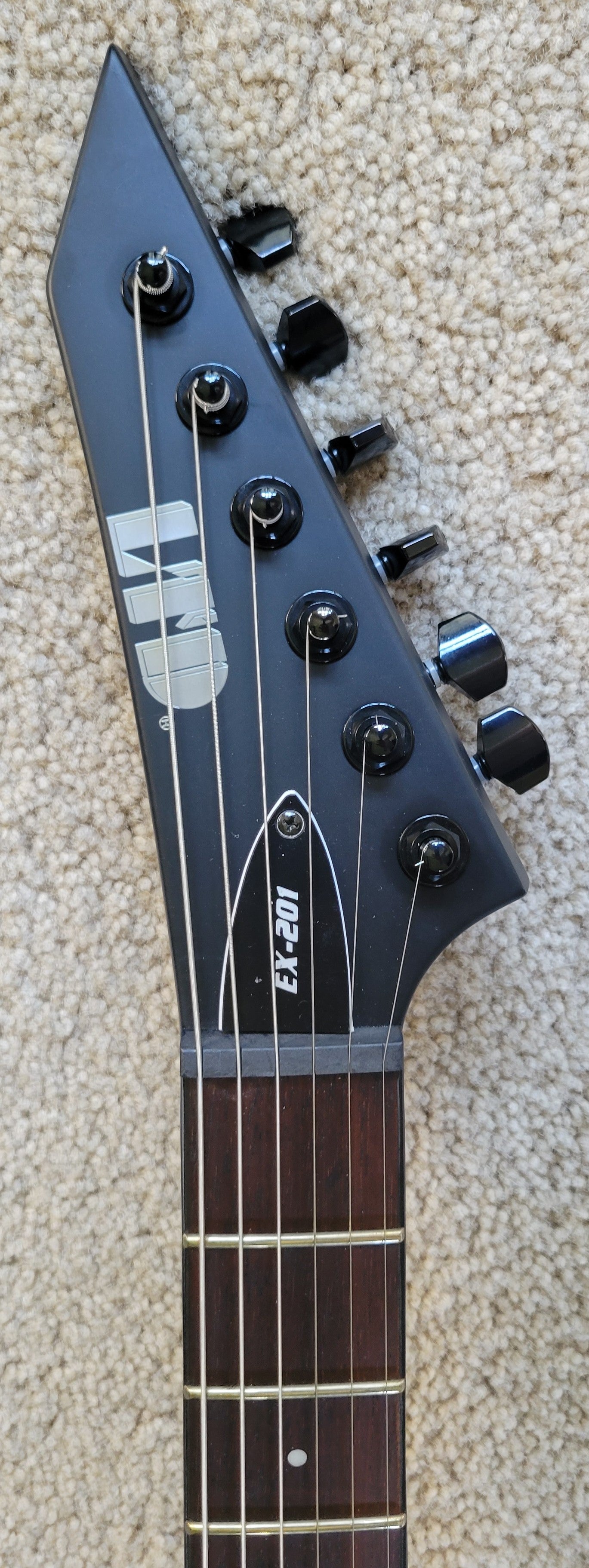 ESP LTD EX-201 Electric Guitar, Black Satin, New Jackson Gig Bag