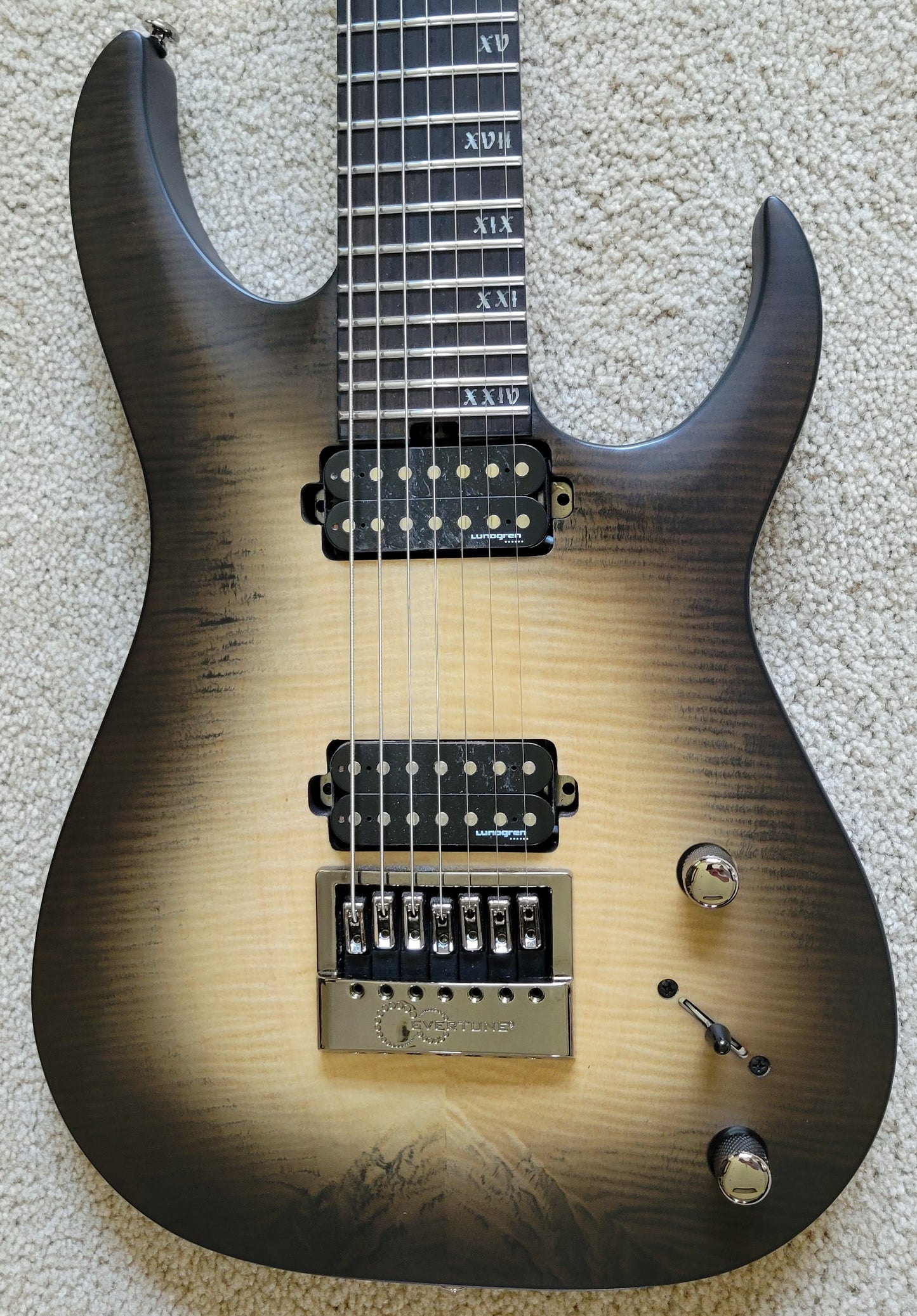 Schecter Banshee Mach-7 Evertune Electric Guitar, Fallout Burst, New Hard Shell Case