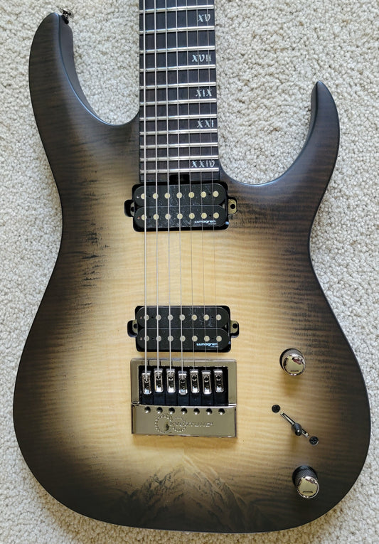 Schecter Banshee Mach-7 Evertune Electric Guitar, Fallout Burst, New Hard Shell Case