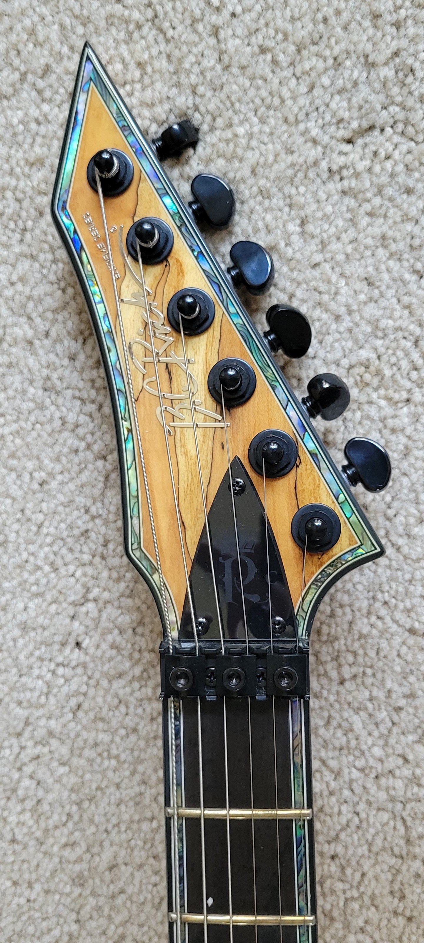 B.C. Rich JR-V Extreme Exotic Electric Guitar, Floyd Rose, Spalted Maple, NOS Hard Shell Case