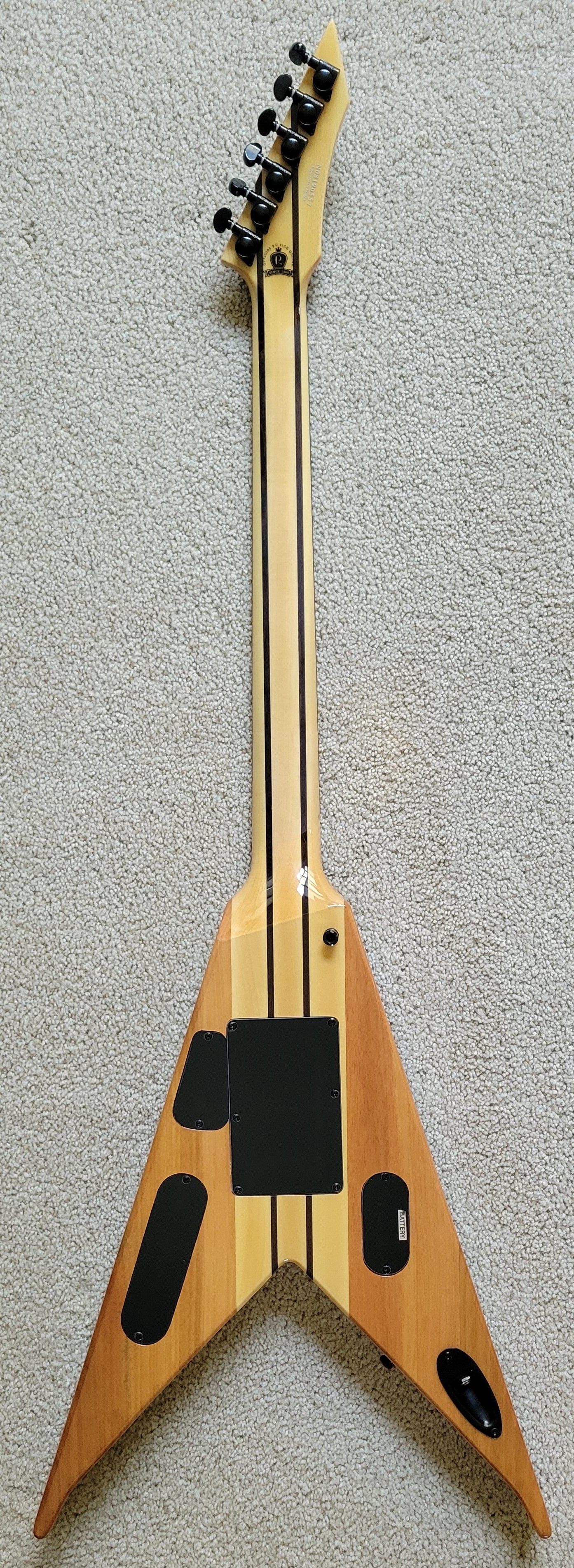 B.C. Rich JR-V Extreme Exotic Electric Guitar, Floyd Rose, Spalted Maple, NOS Hard Shell Case