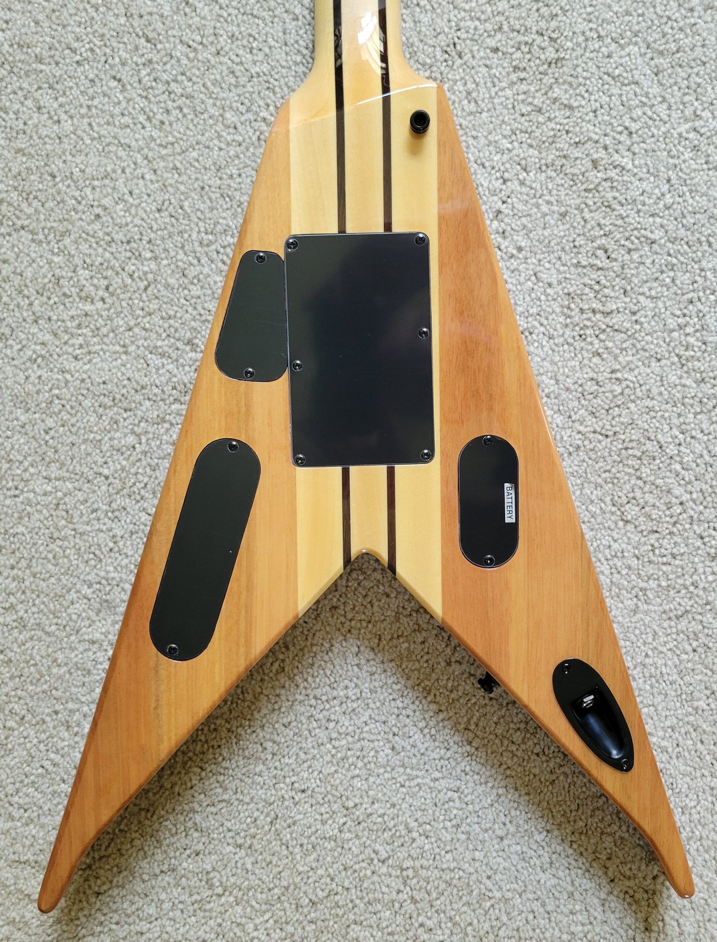 B.C. Rich JR-V Extreme Exotic Electric Guitar, Floyd Rose, Spalted Maple, NOS Hard Shell Case
