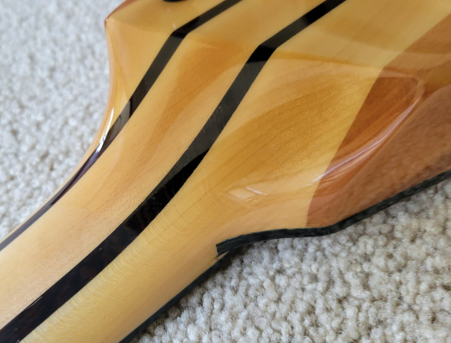 B.C. Rich JR-V Extreme Exotic Electric Guitar, Floyd Rose, Spalted Maple, NOS Hard Shell Case