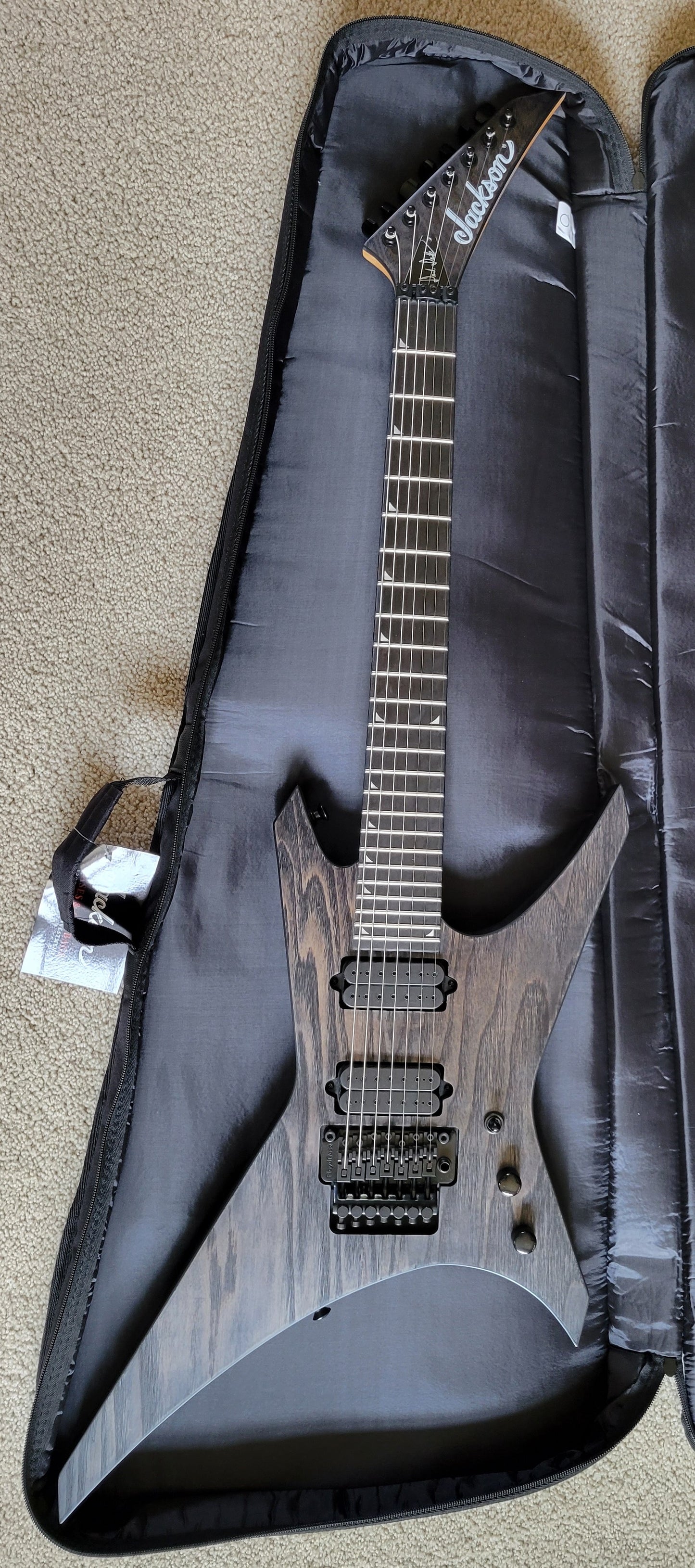 Jackson Pro Series Signature Dave Davidson Warrior WR7 Electric Guitar, Distressed Ash, New Gig Bag