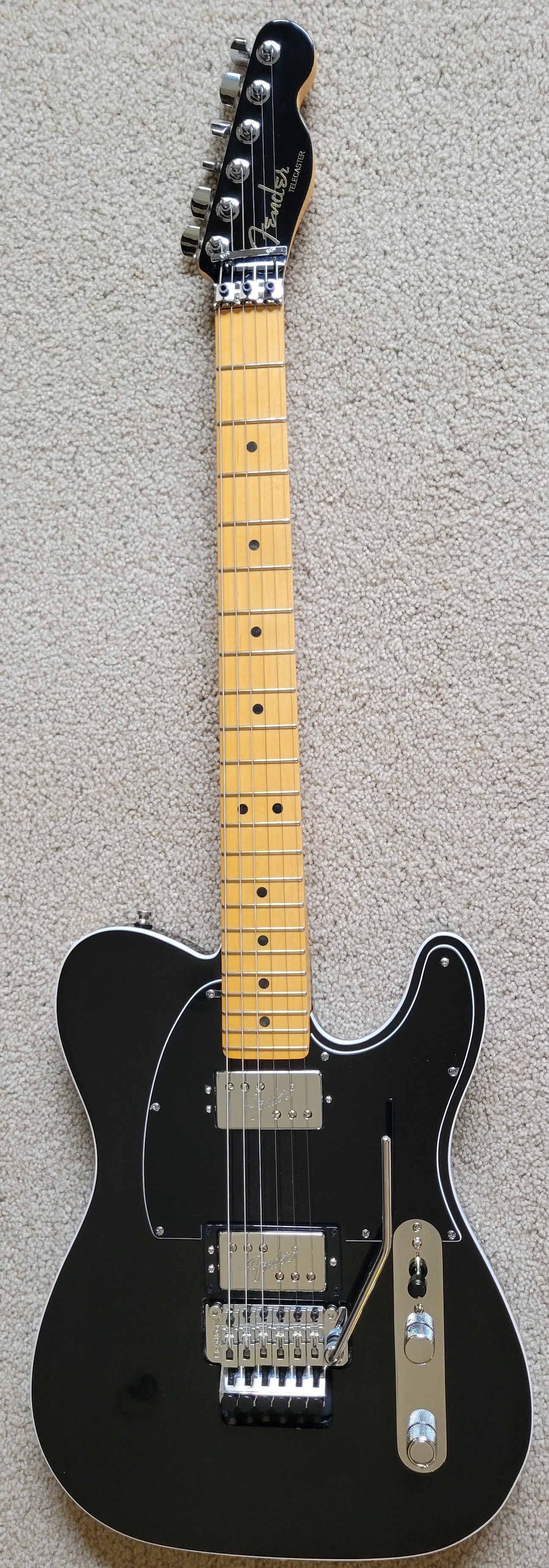 Fender American Ultra Luxe Telecaster Floyd Rose HH Electric Guitar, Deluxe Molded Hard Shell Case