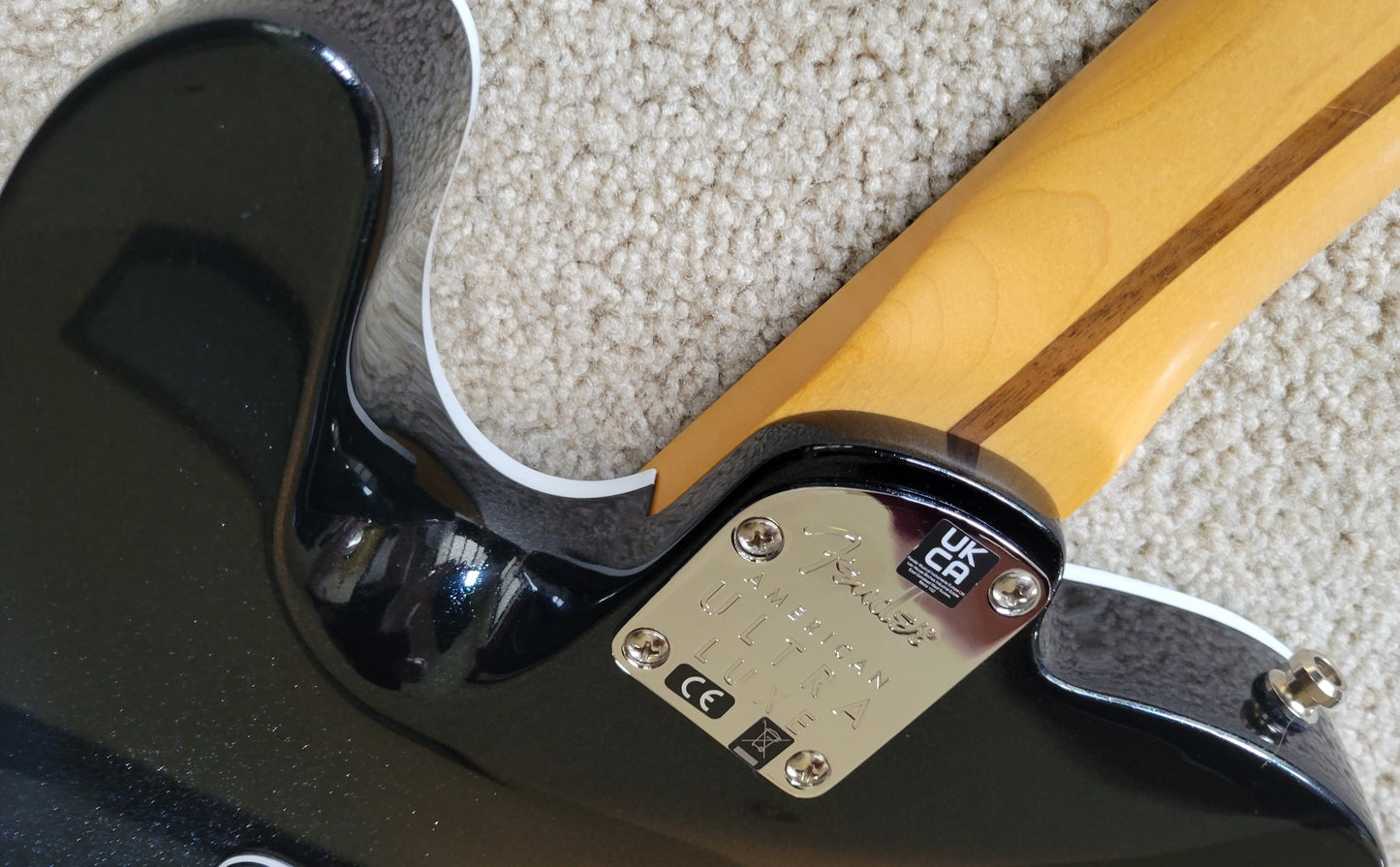 Fender American Ultra Luxe Telecaster Floyd Rose HH Electric Guitar, Deluxe Molded Hard Shell Case