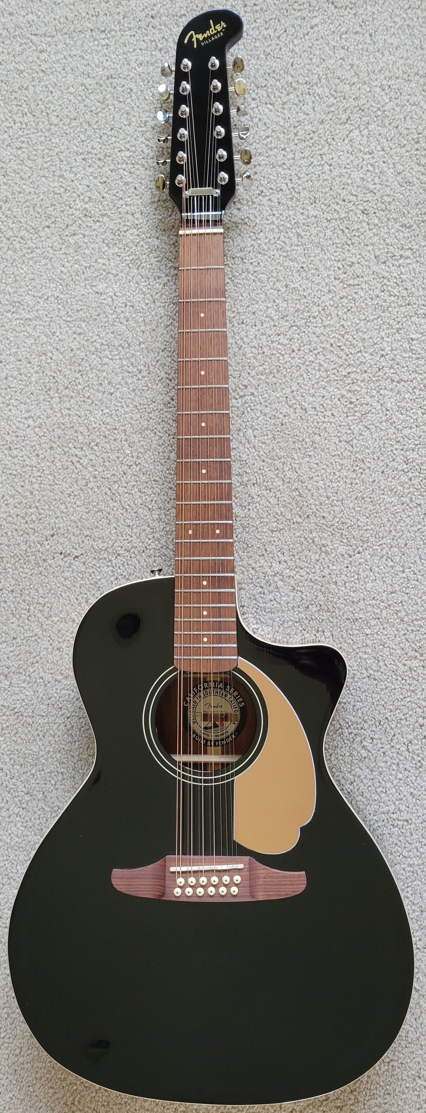 Fender Villager 12 String V3 Acoustic Electric Guitar, New Gig Bag