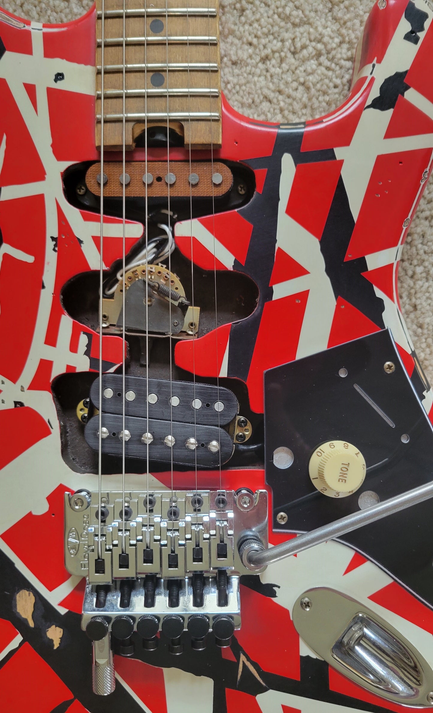 EVH Striped Series Frankenstein Frankie Electric Guitar, EVH Gig Bag