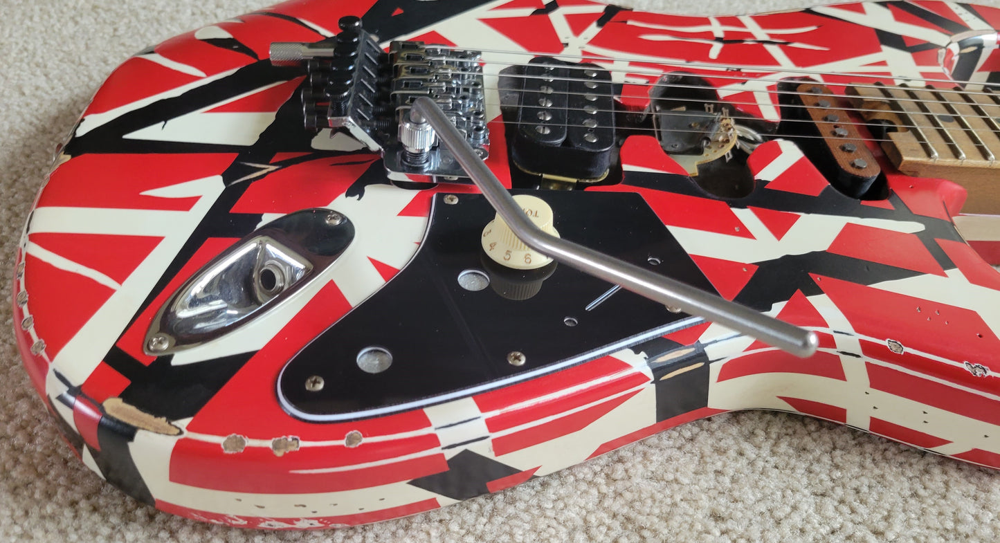 EVH Striped Series Frankenstein Frankie Electric Guitar, EVH Gig Bag