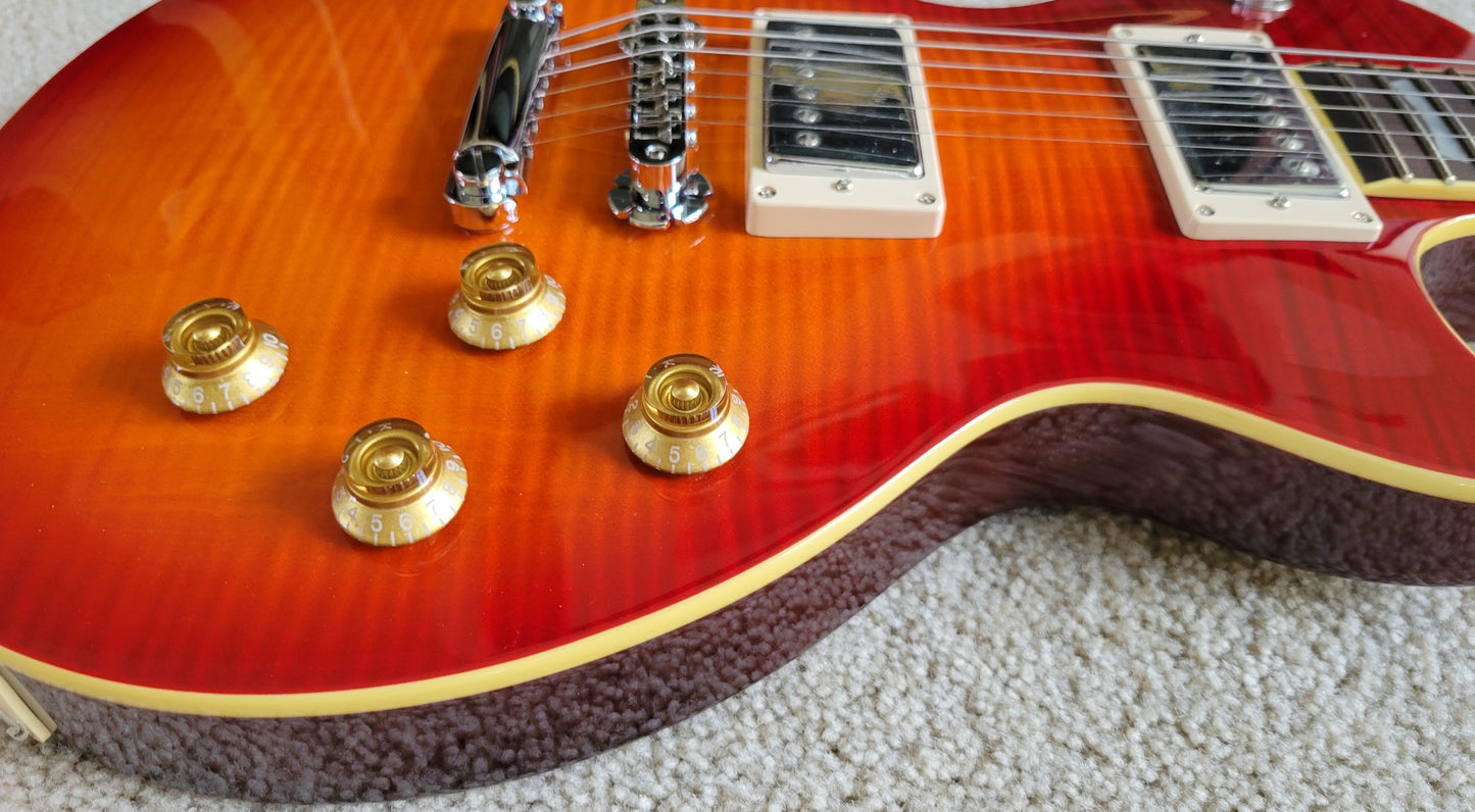 New Zemaitis Z22 Series Z22FF Flame Top Electric Guitar, Vintage Cherry Burst, New Gig Bag