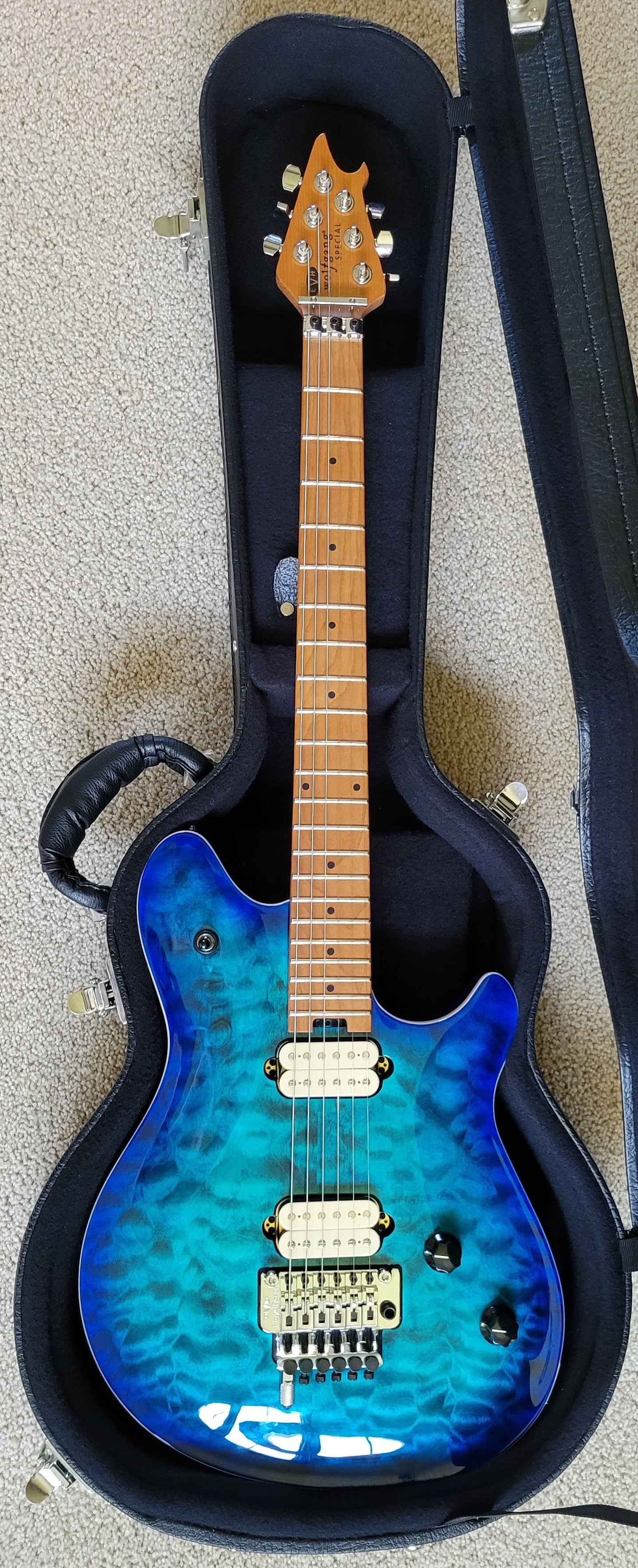 EVH Wolfgang Special QM Electric Guitar, Chlorine Burst, New Hardshell Case