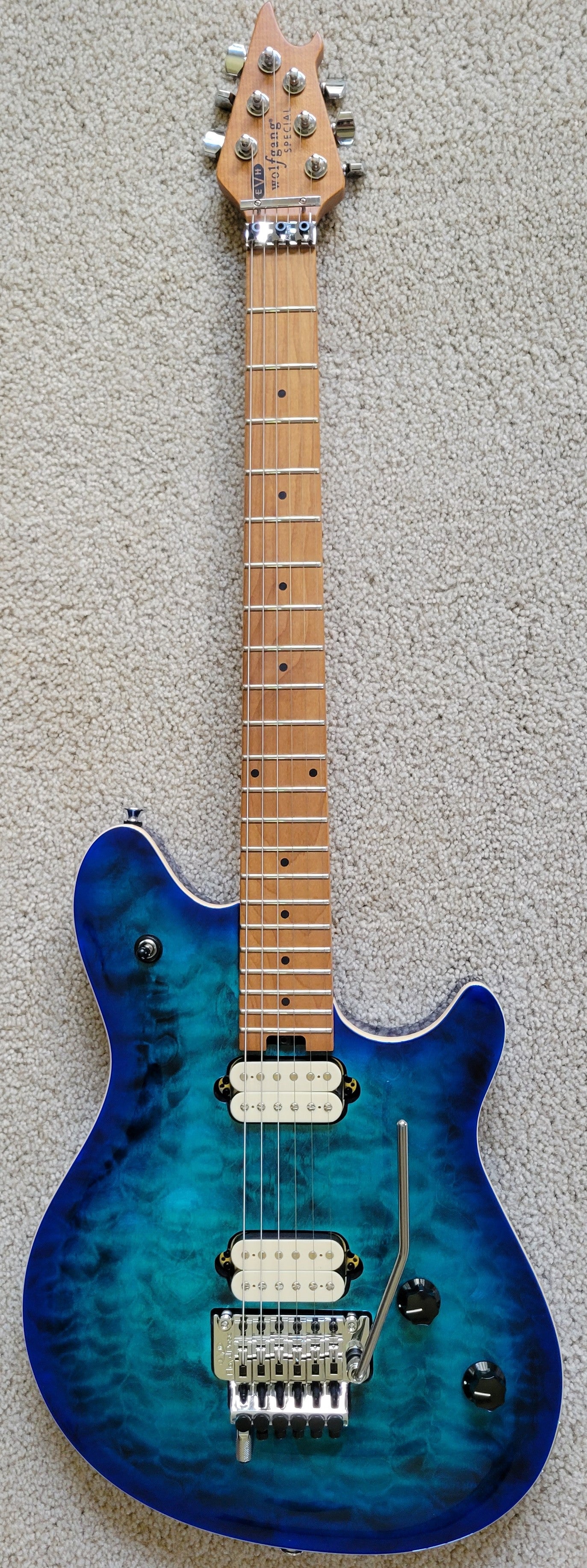 EVH Wolfgang Special QM Electric Guitar, Chlorine Burst, New Hardshell Case