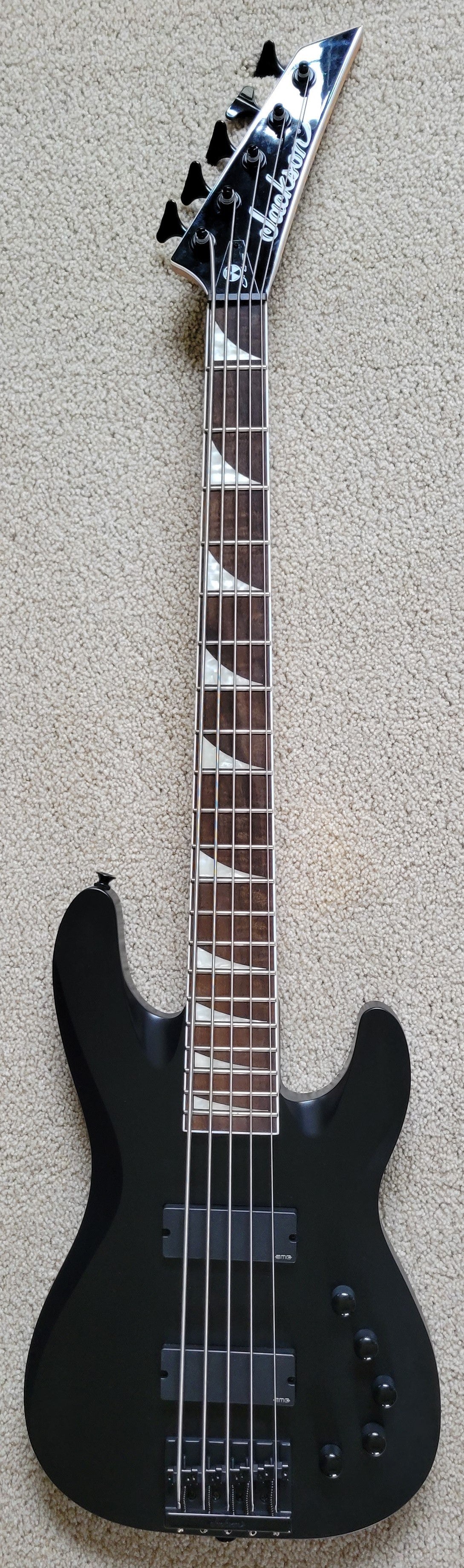 Jackson X Series Signature David Ellefson Concert Bass Guitar CBX V, Satin Black, New Gig Bag