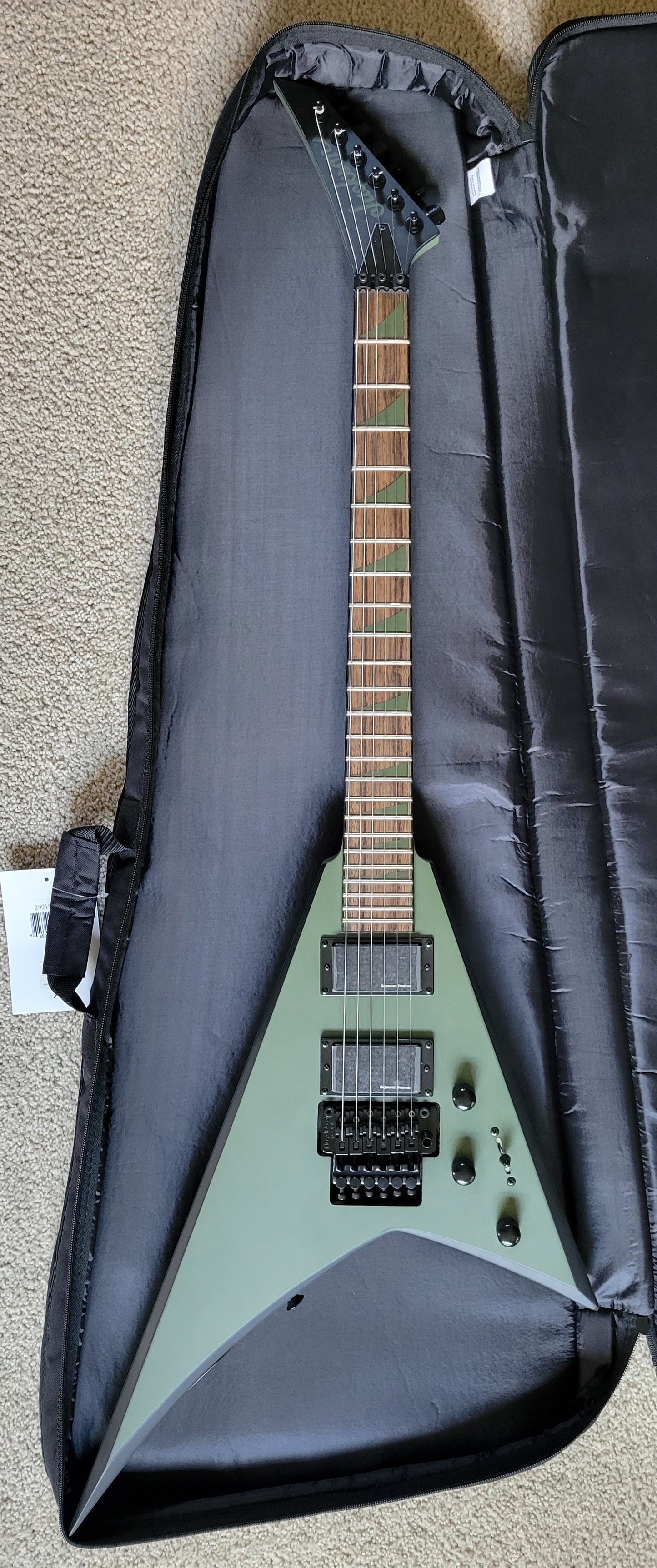 Jackson X Series Rhoads RRX24 Electric Guitar, Matte Army Drab with Black Bevels, New Gig Bag