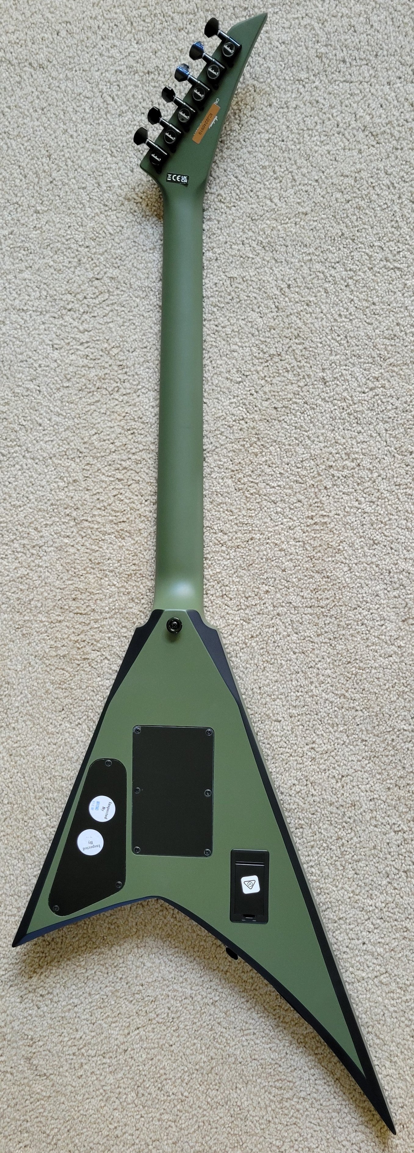 Jackson X Series Rhoads RRX24 Electric Guitar, Matte Army Drab with Black Bevels, New Gig Bag