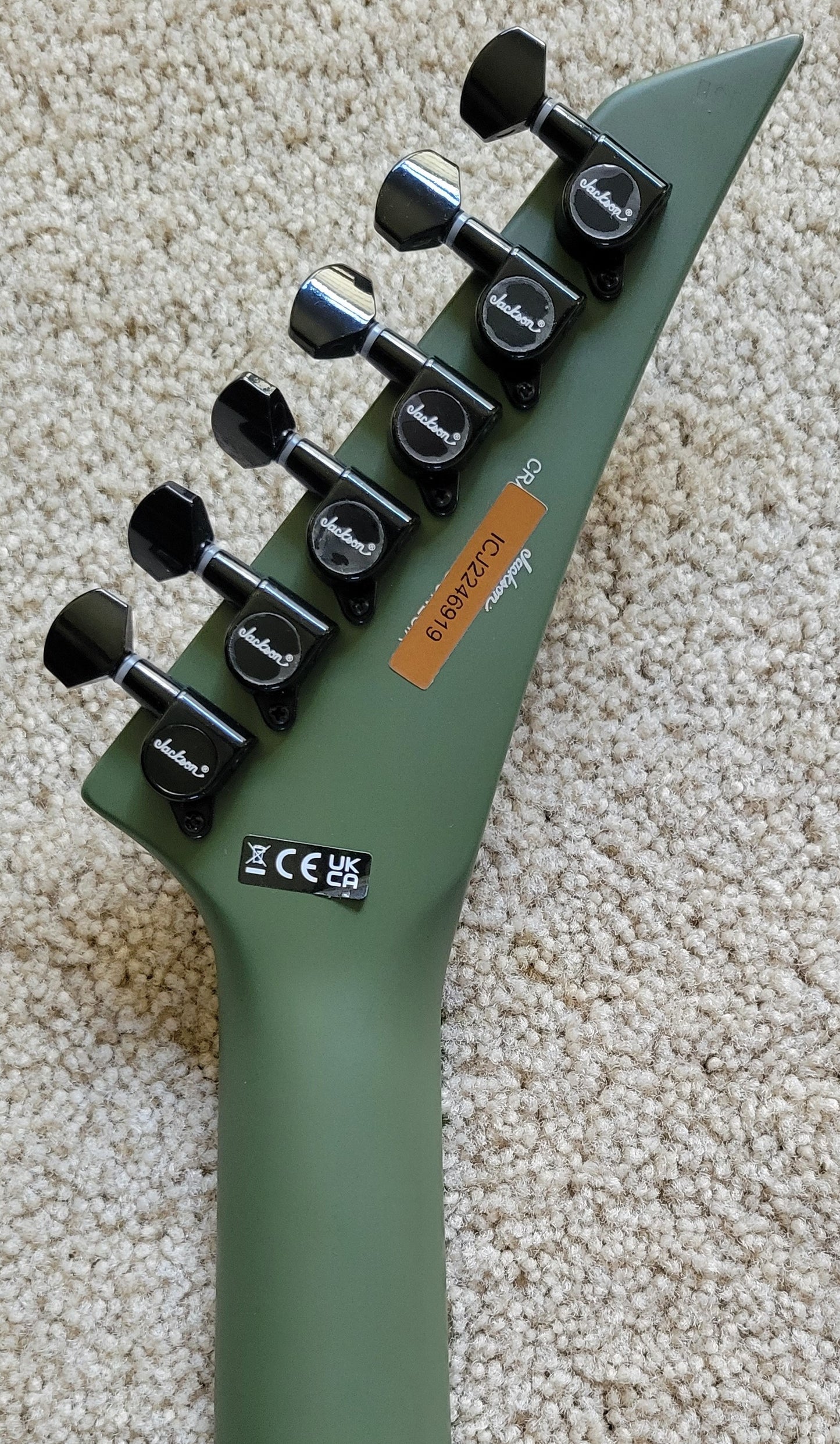 Jackson X Series Rhoads RRX24 Electric Guitar, Matte Army Drab with Black Bevels, New Gig Bag