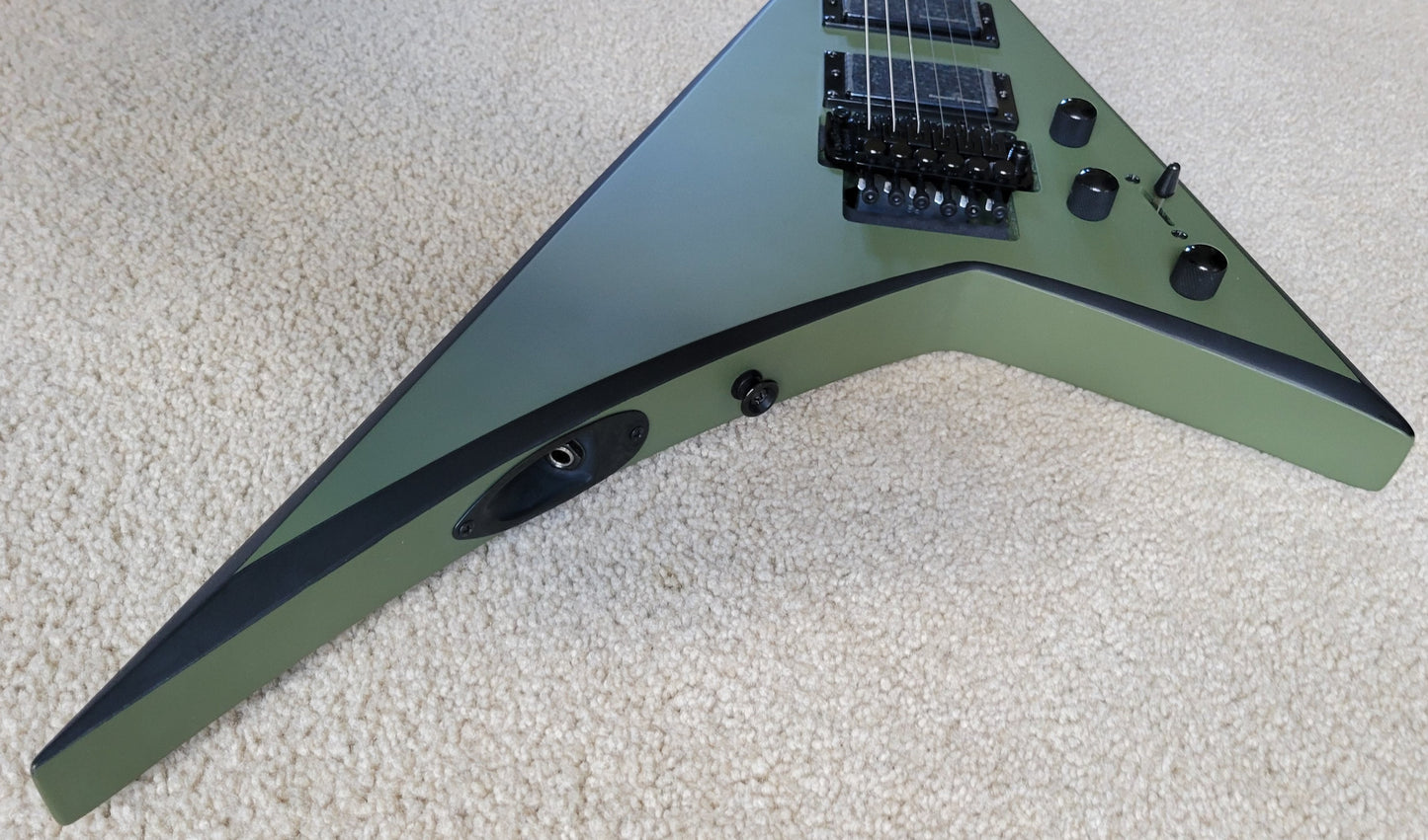 Jackson X Series Rhoads RRX24 Electric Guitar, Matte Army Drab with Black Bevels, New Gig Bag