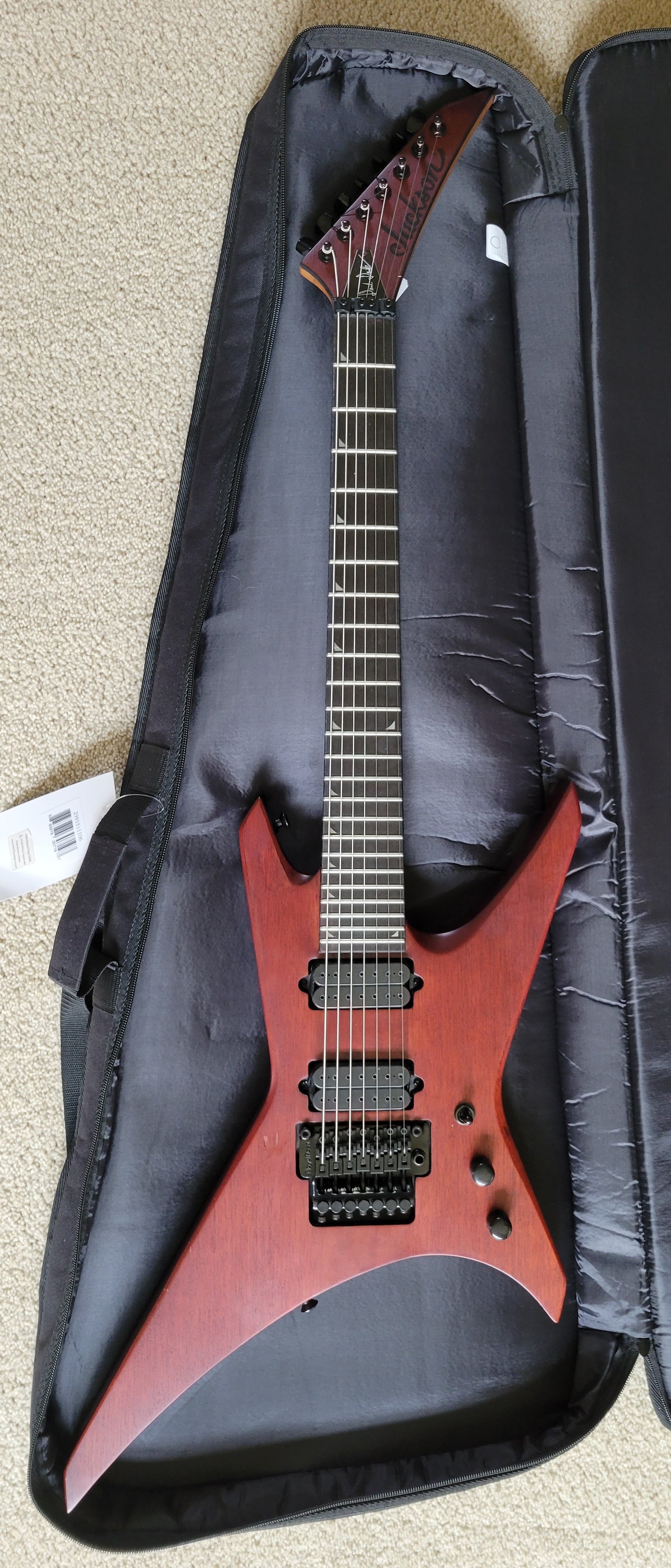 Jackson Pro Series Signature Dave Davidson Warrior WR7 MAH Electric Guitar, New Gig Bag