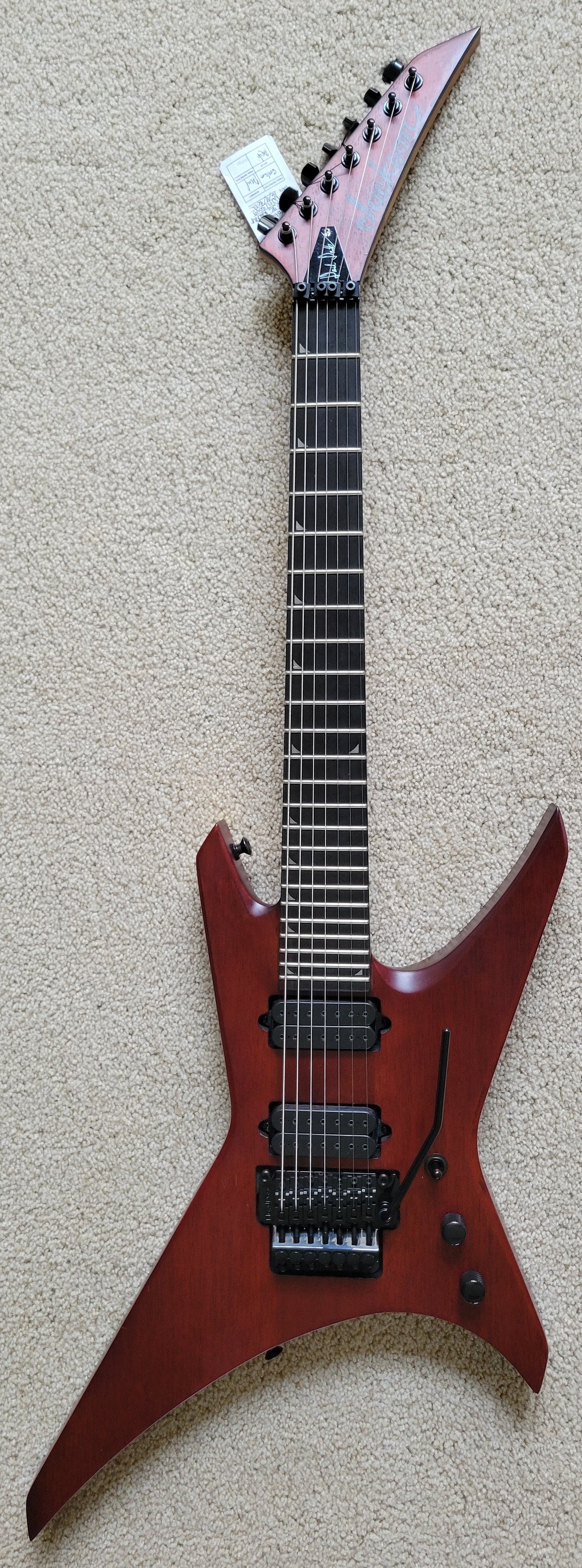 Jackson Pro Series Signature Dave Davidson Warrior WR7 MAH Electric Guitar, New Gig Bag