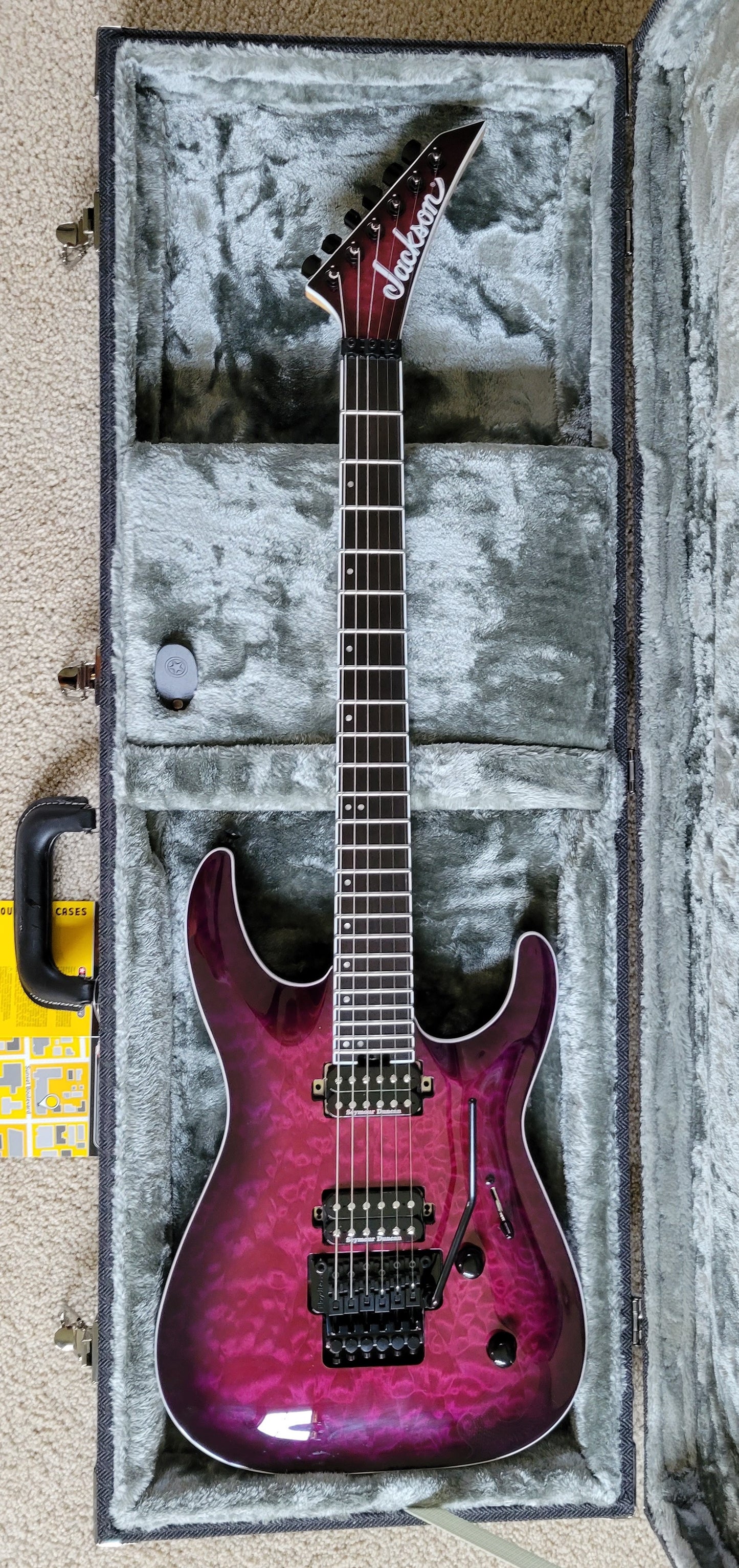 Jackson Pro Plus Series DINKY DKAQ Electric Guitar, Transparent Purple Burst, New Hard Shell Case