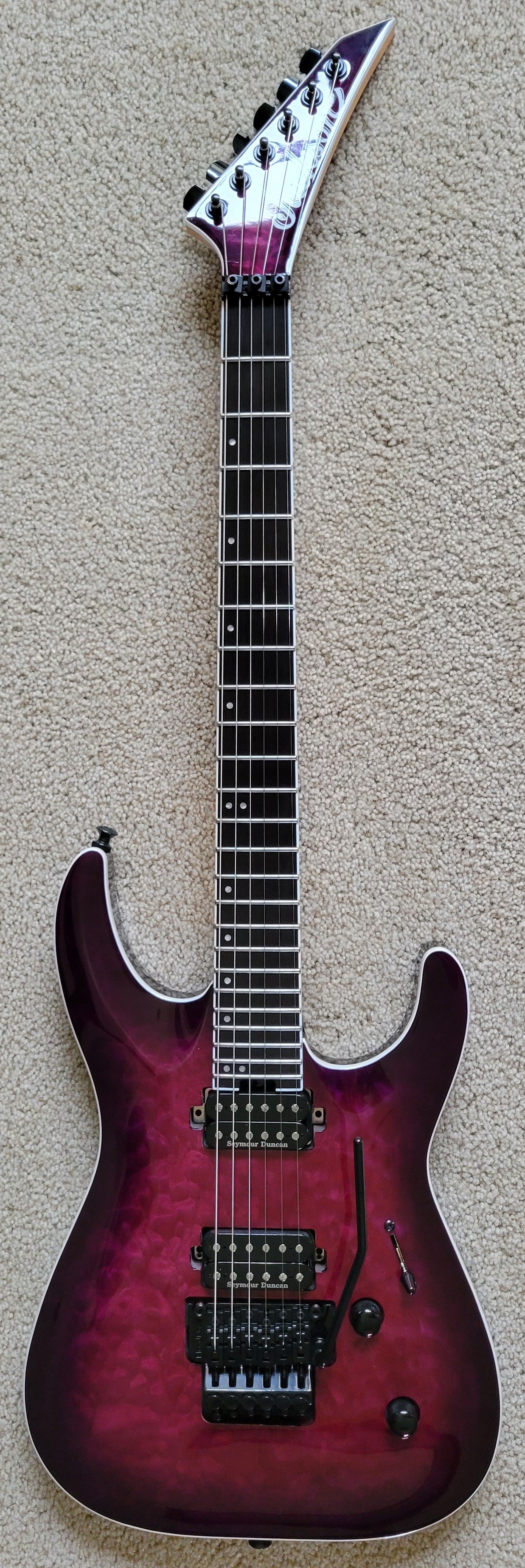 Jackson Pro Plus Series DINKY DKAQ Electric Guitar, Transparent Purple Burst, New Hard Shell Case