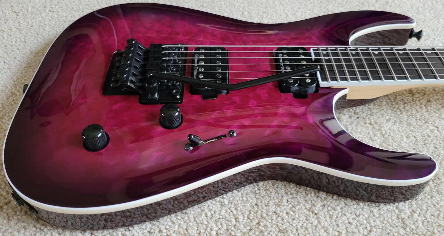 Jackson Pro Plus Series DINKY DKAQ Electric Guitar, Transparent Purple Burst, New Hard Shell Case