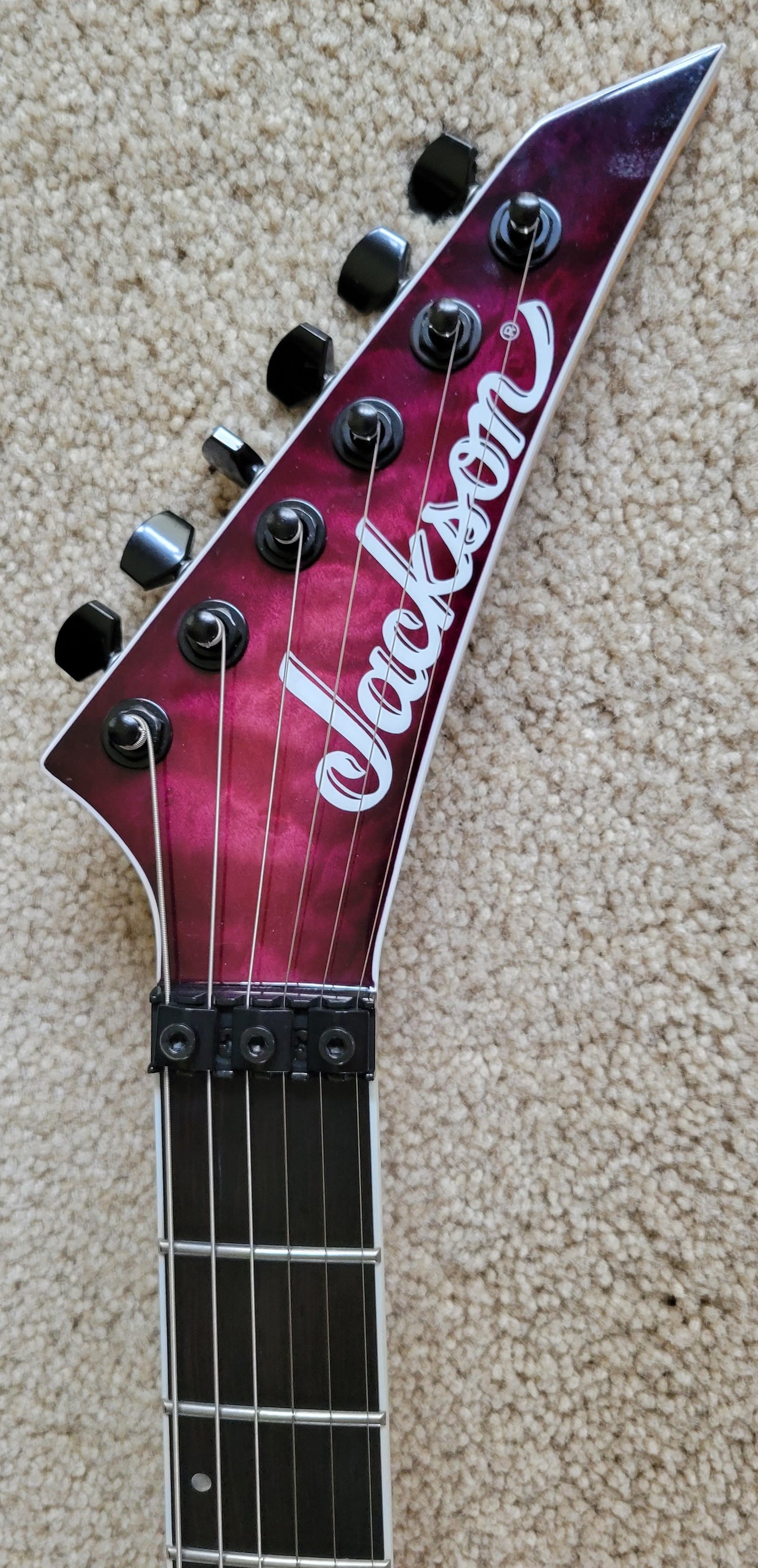 Jackson Pro Plus Series DINKY DKAQ Electric Guitar, Transparent Purple Burst, New Hard Shell Case
