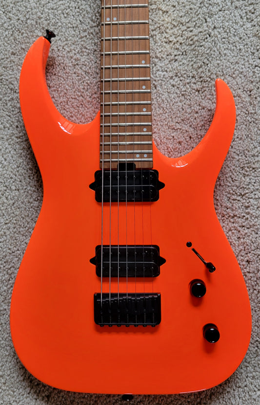 Jackson Pro Series Signature Misha Mansoor Juggernaut HT7 Electric Guitar, Neon Orange