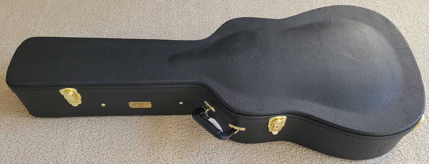 Fender PD-220E Dreadnought Acoustic Electric Guitar, Mahogany Aged Cognac Burst, New Hard Shell Case