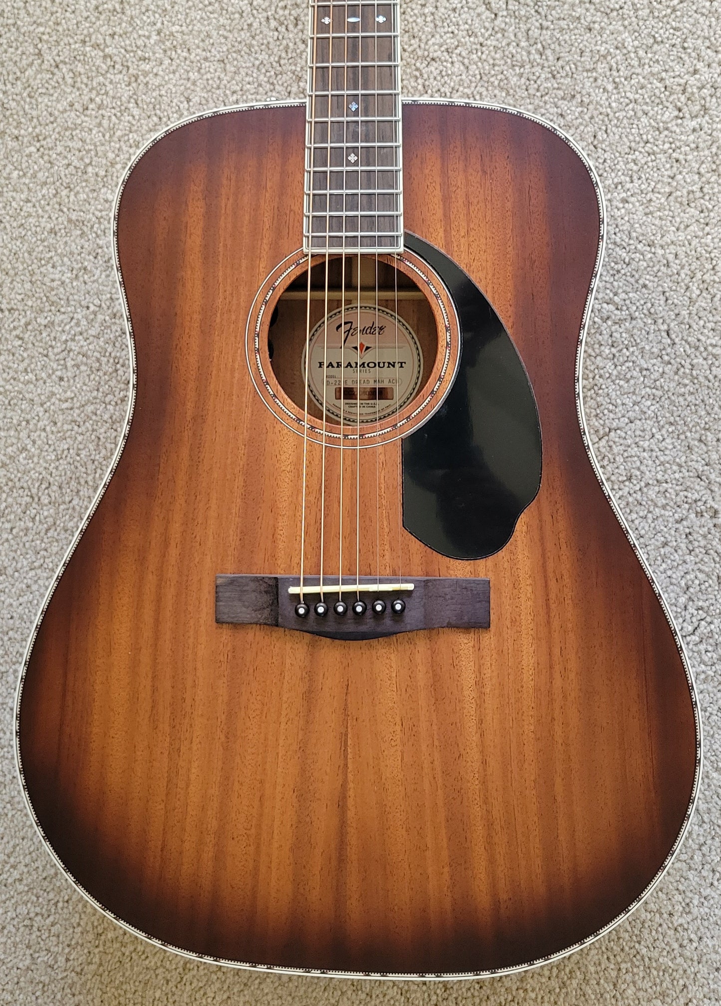 Fender PD-220E Dreadnought Acoustic Electric Guitar, Mahogany Aged Cognac Burst, New Hard Shell Case