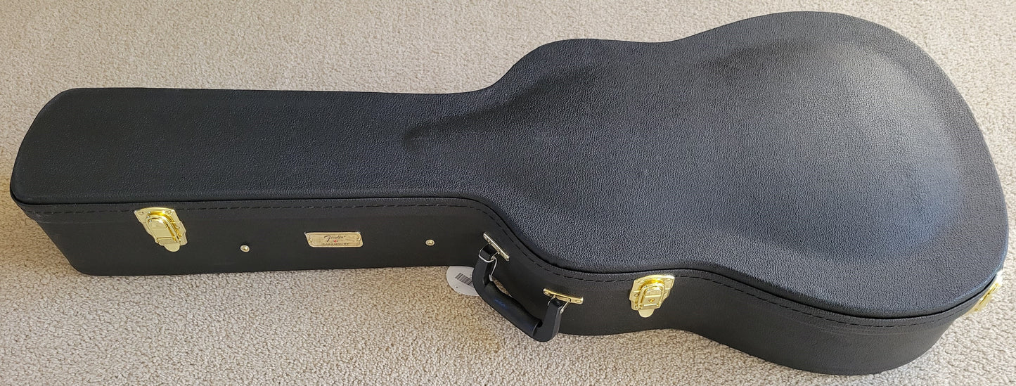 Fender PD-220E Dreadnought Acoustic Electric Guitar, Mahogany Aged Cognac Burst, New Hard Shell Case