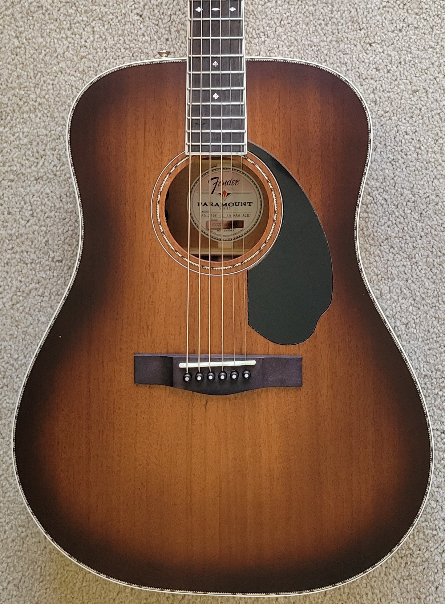 Fender PD-220E Dreadnought Acoustic Electric Guitar, Mahogany Aged Cognac Burst, New Hard Shell Case