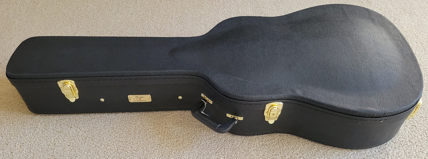 Fender PD-220E Dreadnought Acoustic Electric Guitar, Mahogany Aged Cognac Burst, New Hard Shell Case