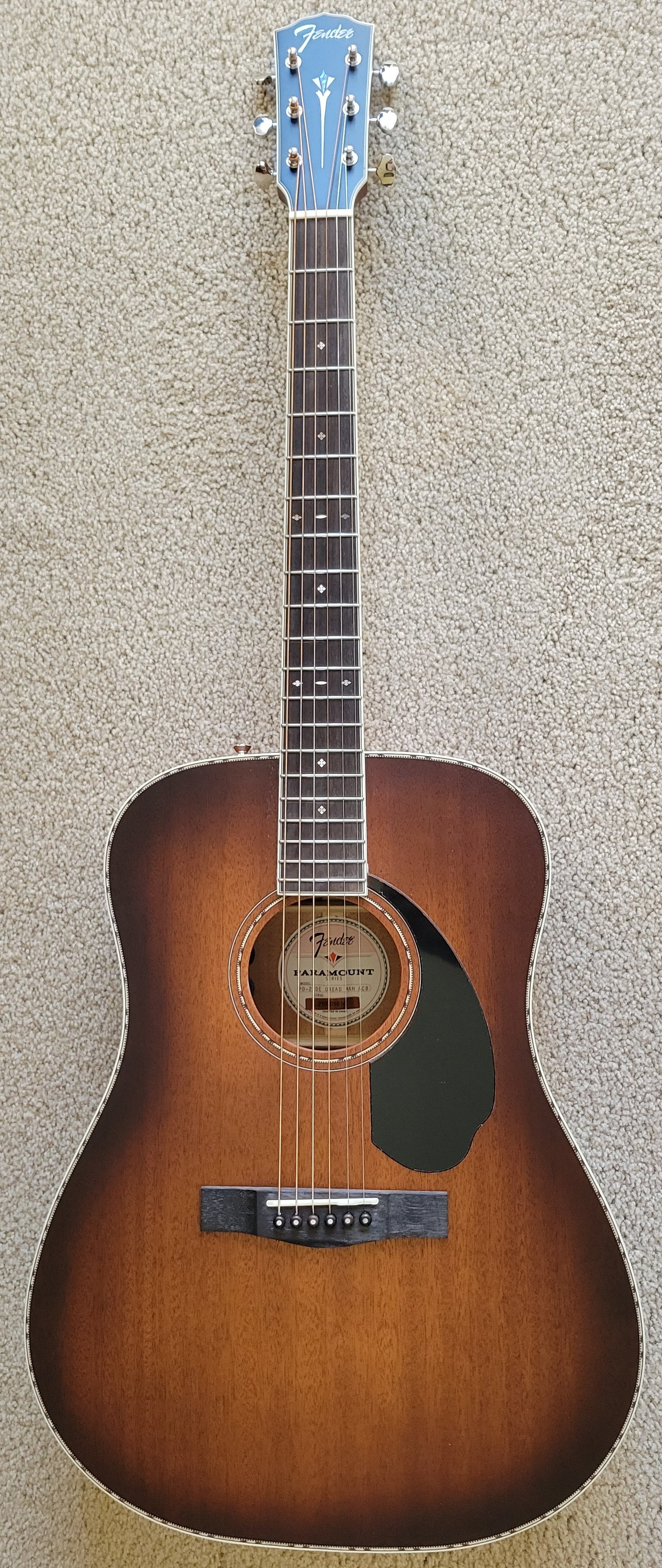 Fender PD-220E Dreadnought Acoustic Electric Guitar, Mahogany Aged Cognac Burst, New Hard Shell Case